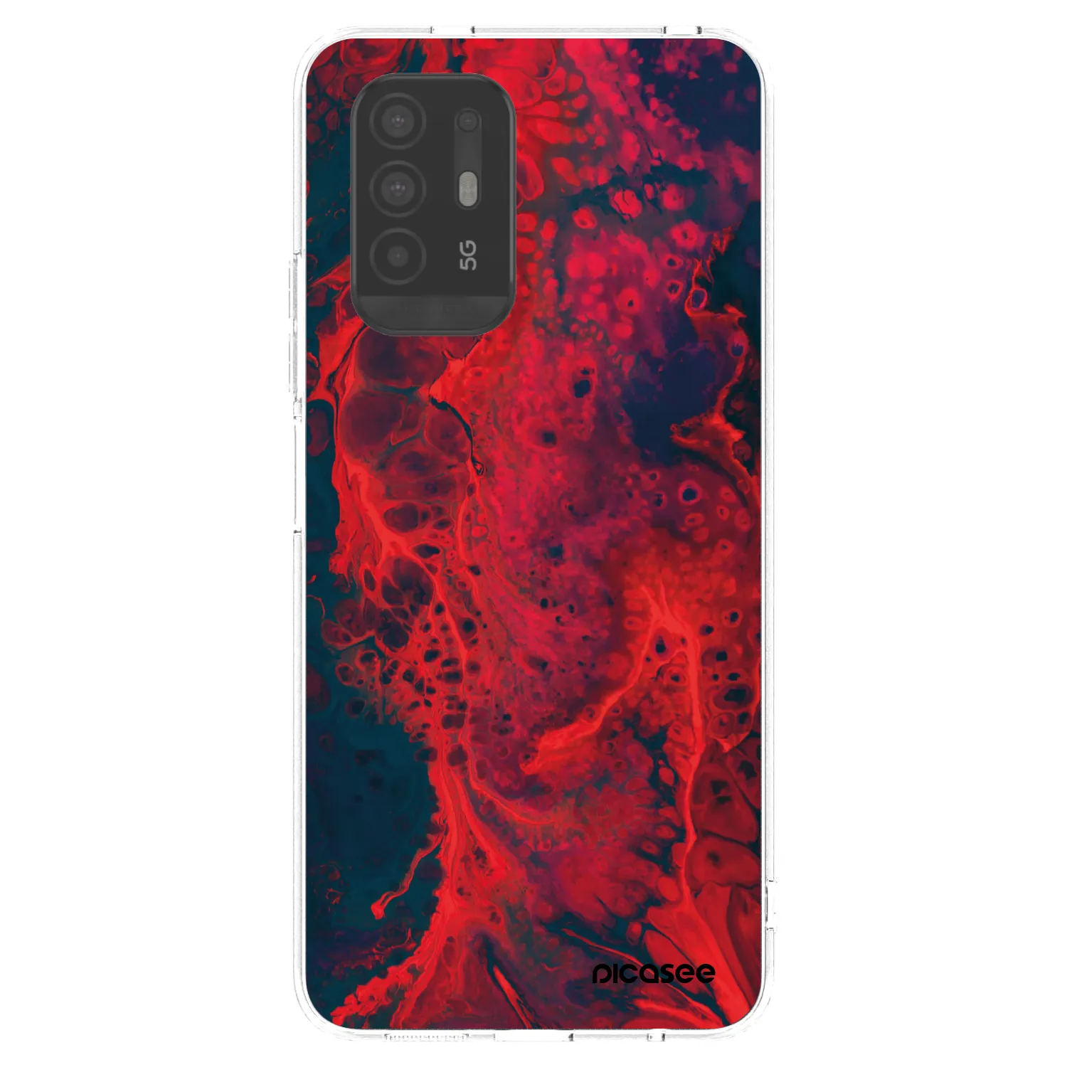 Picasee átlátszó szilikon tok az alábbi mobiltelefonokra OPPO A94 5G - Organic red