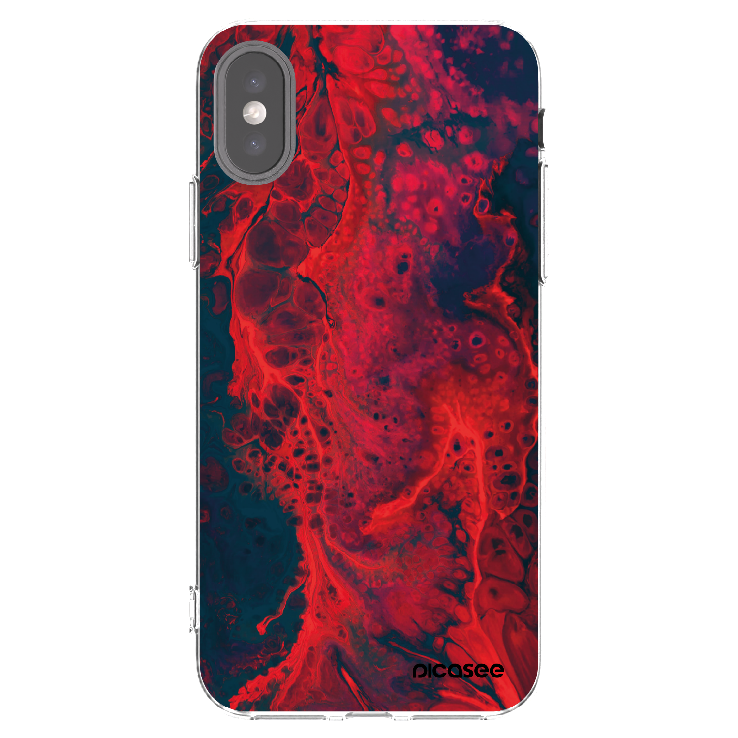 Picasee átlátszó szilikon tok az alábbi mobiltelefonokra Apple iPhone X/XS - Organic red