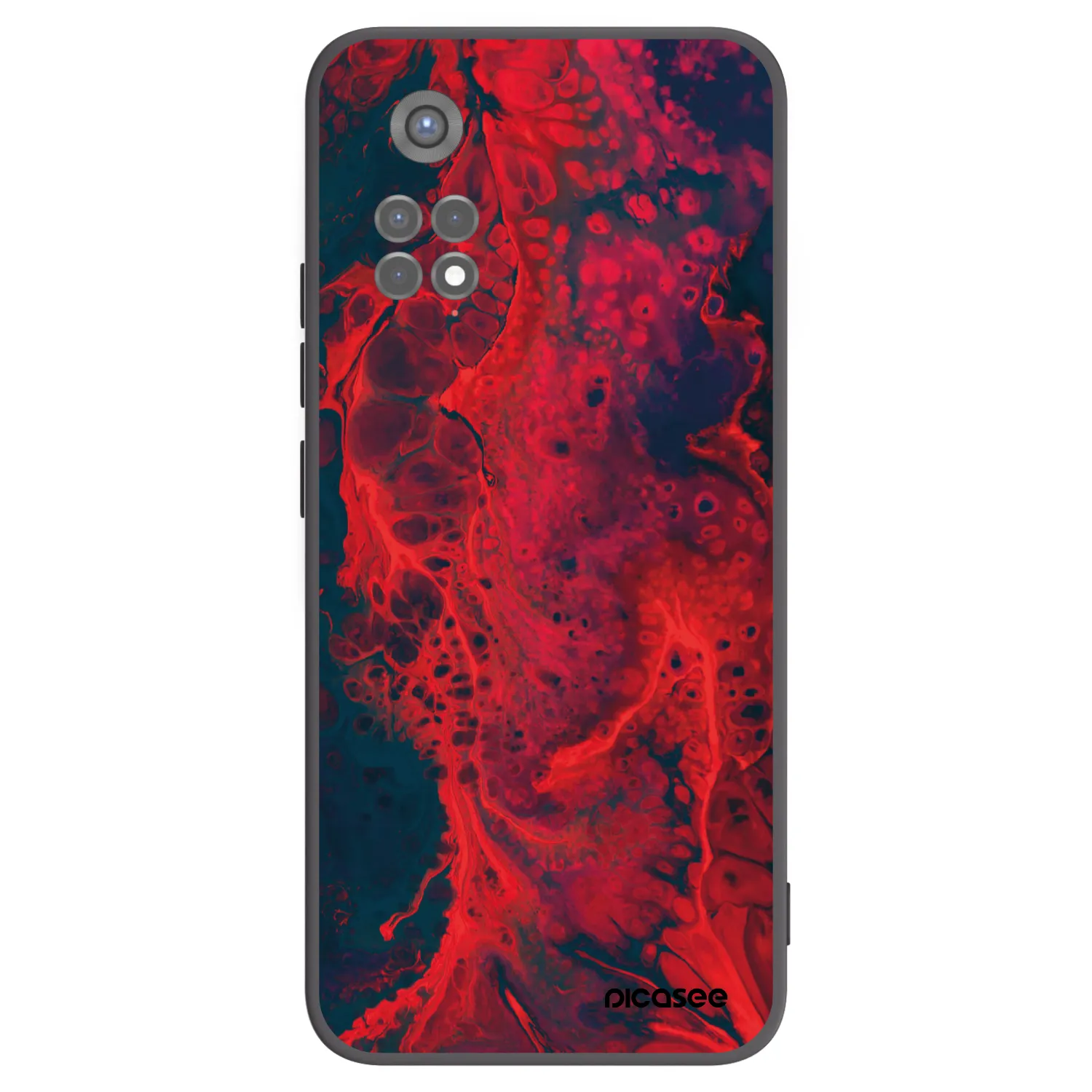 Picasee fekete szilikon tok az alábbi mobiltelefonokra Xiaomi Redmi Note 11S 5G - Organic red
