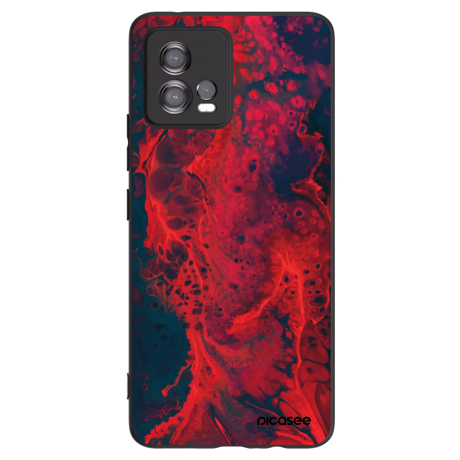 Picasee fekete szilikon tok az alábbi mobiltelefonokra Motorola Moto G72 - Organic red