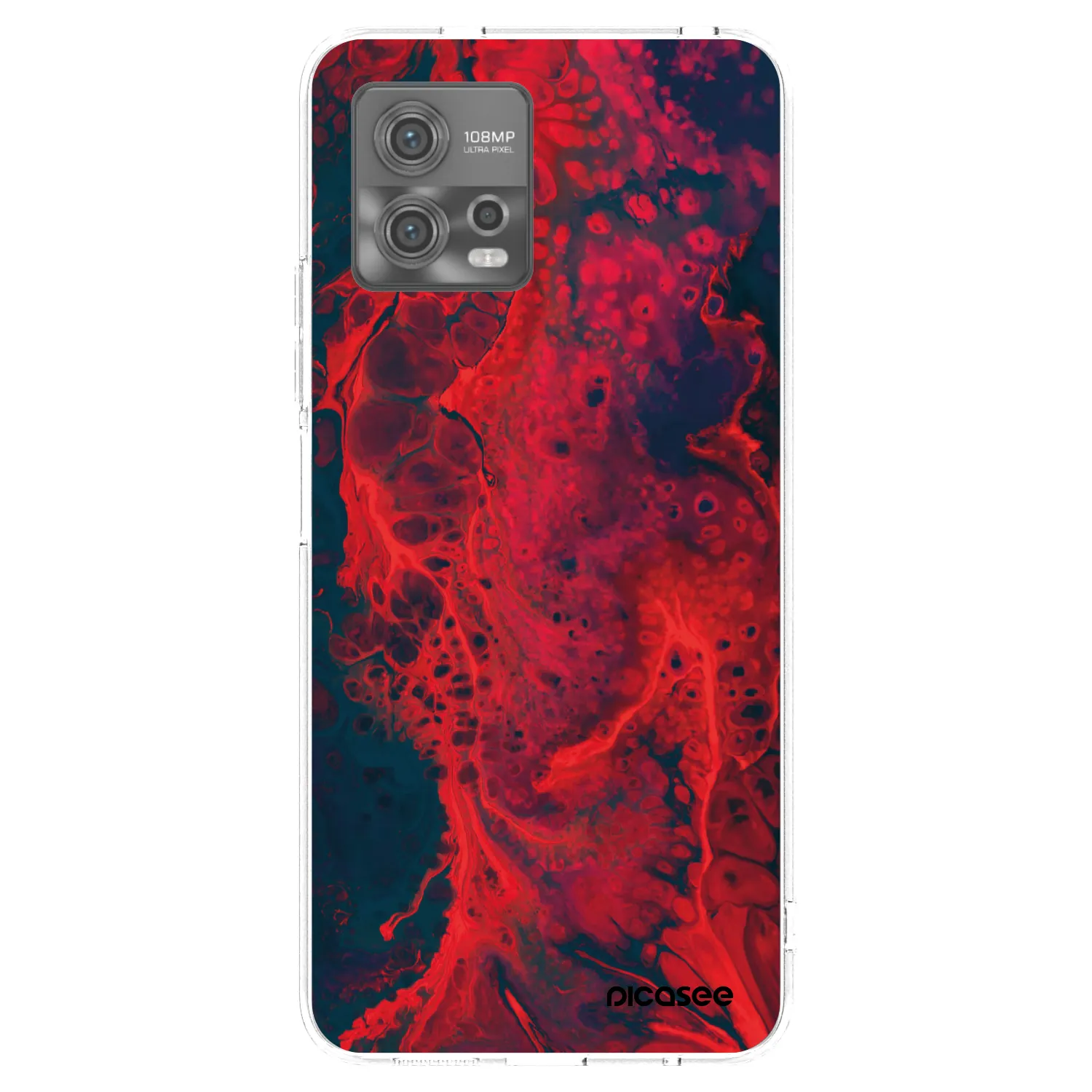 Picasee átlátszó szilikon tok az alábbi mobiltelefonokra Motorola Moto G72 - Organic red