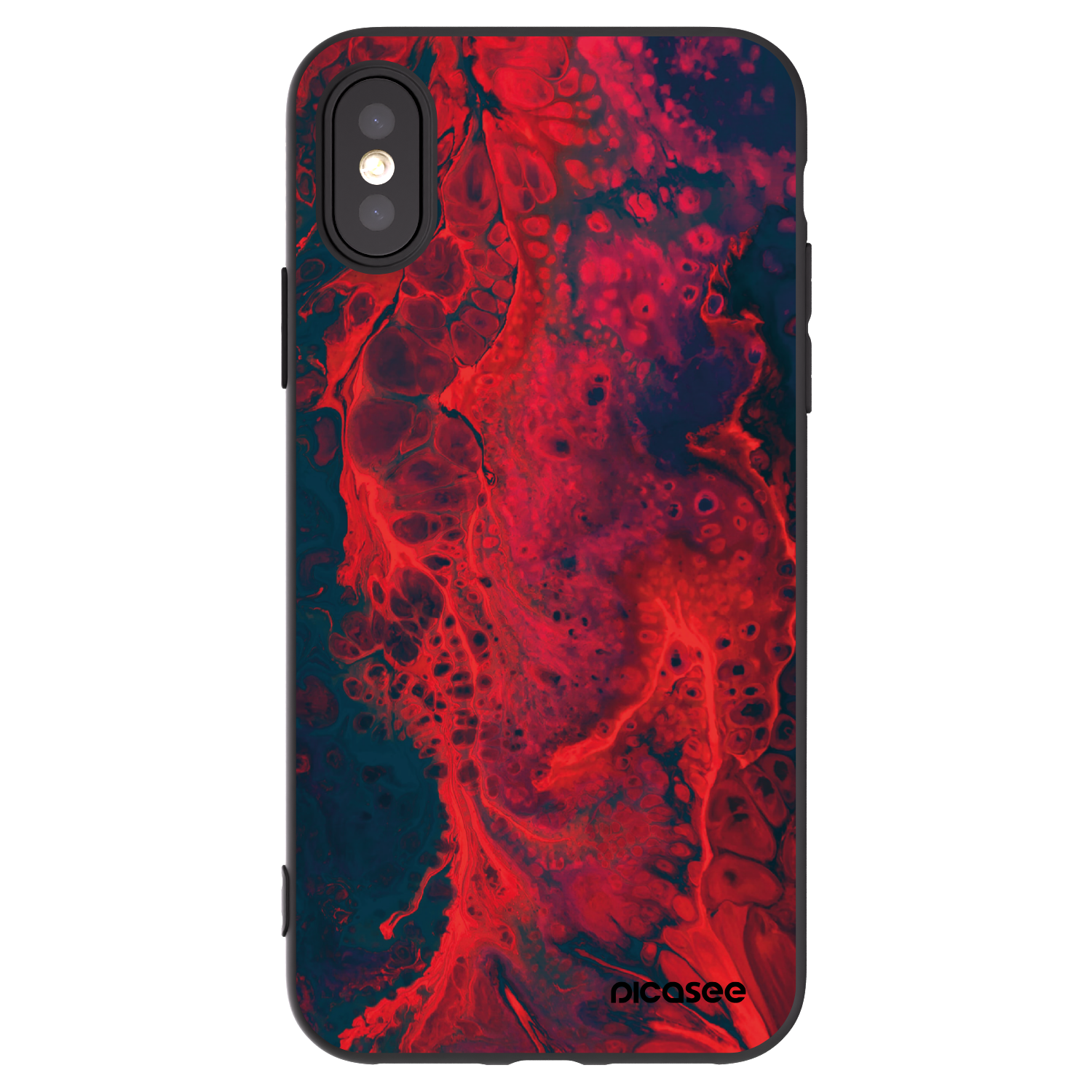 Picasee fekete szilikon tok az alábbi mobiltelefonokra Apple iPhone X/XS - Organic red