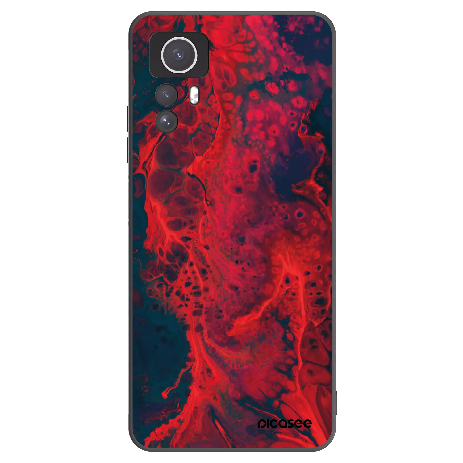 Picasee fekete szilikon tok az alábbi mobiltelefonokra Xiaomi Redmi Note 12S - Organic red