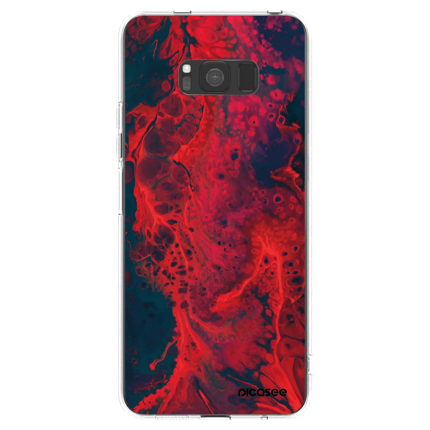 Picasee átlátszó szilikon tok az alábbi mobiltelefonokra Samsung Galaxy S8 G950F - Organic red
