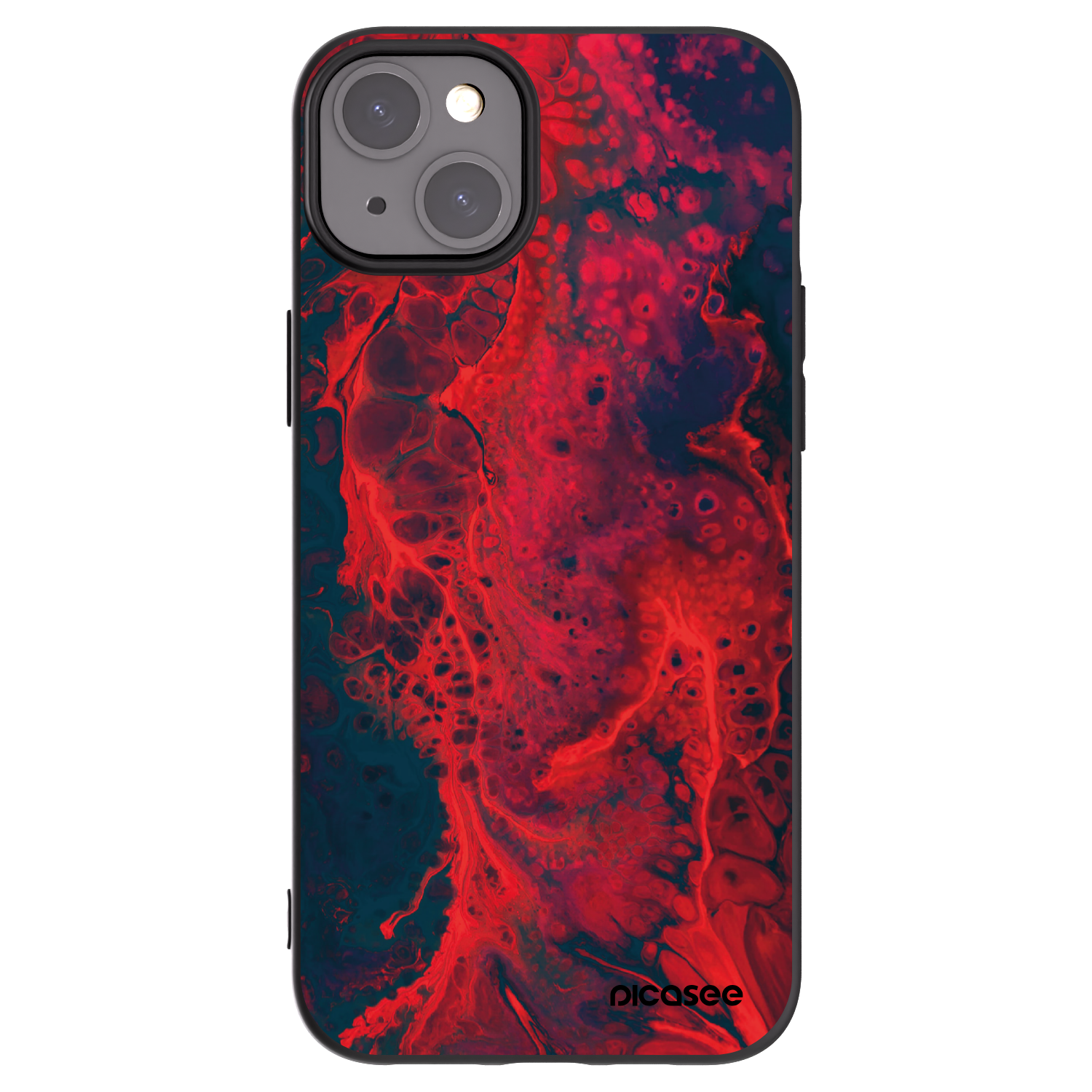 Picasee fekete szilikon tok az alábbi mobiltelefonokra Apple iPhone 15 Plus - Organic red