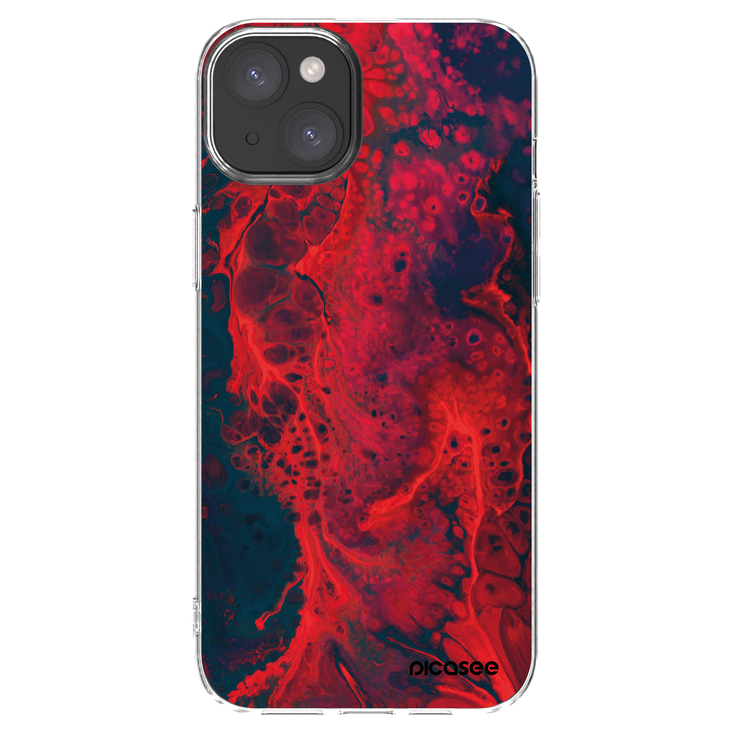 Picasee átlátszó szilikon tok az alábbi mobiltelefonokra Apple iPhone 15 Plus - Organic red