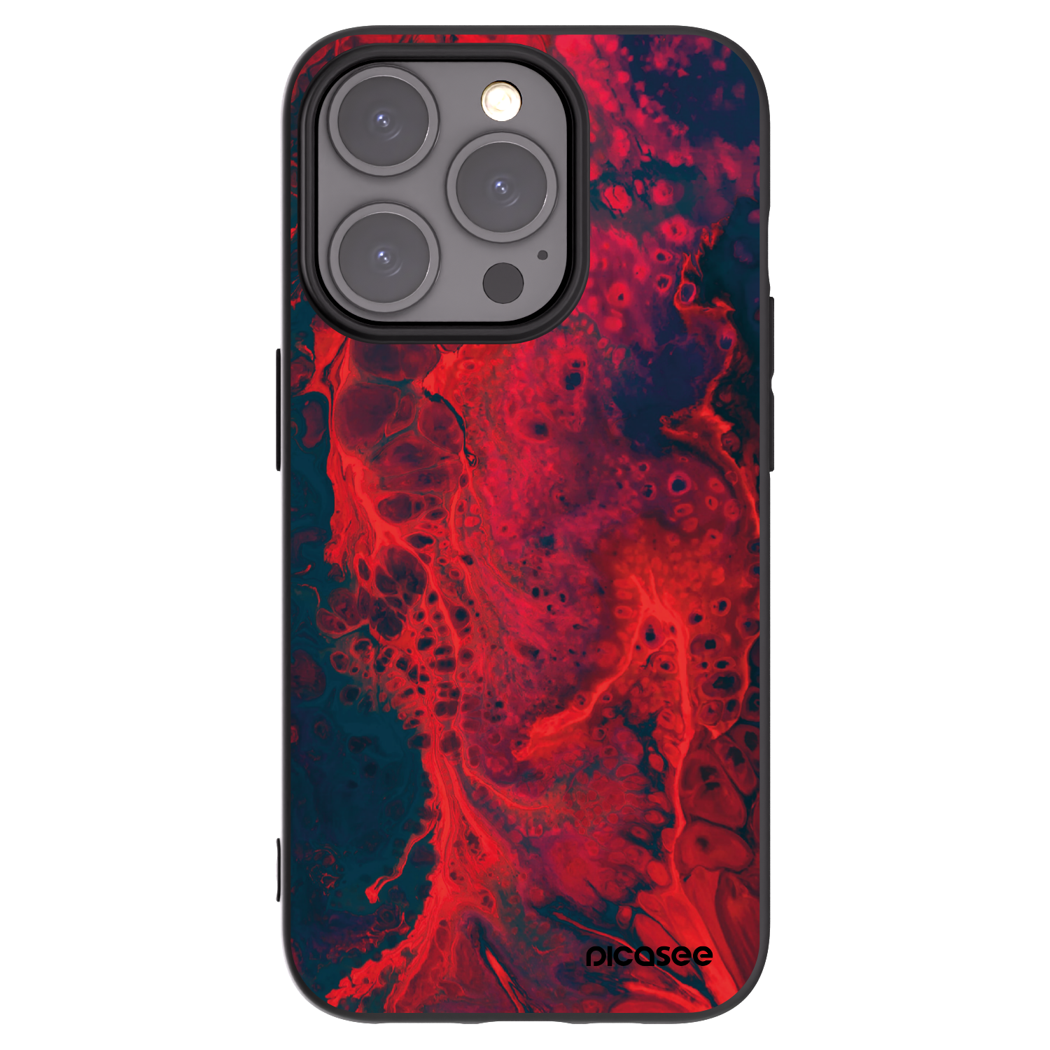 Picasee fekete szilikon tok az alábbi mobiltelefonokra Apple iPhone 15 Pro - Organic red
