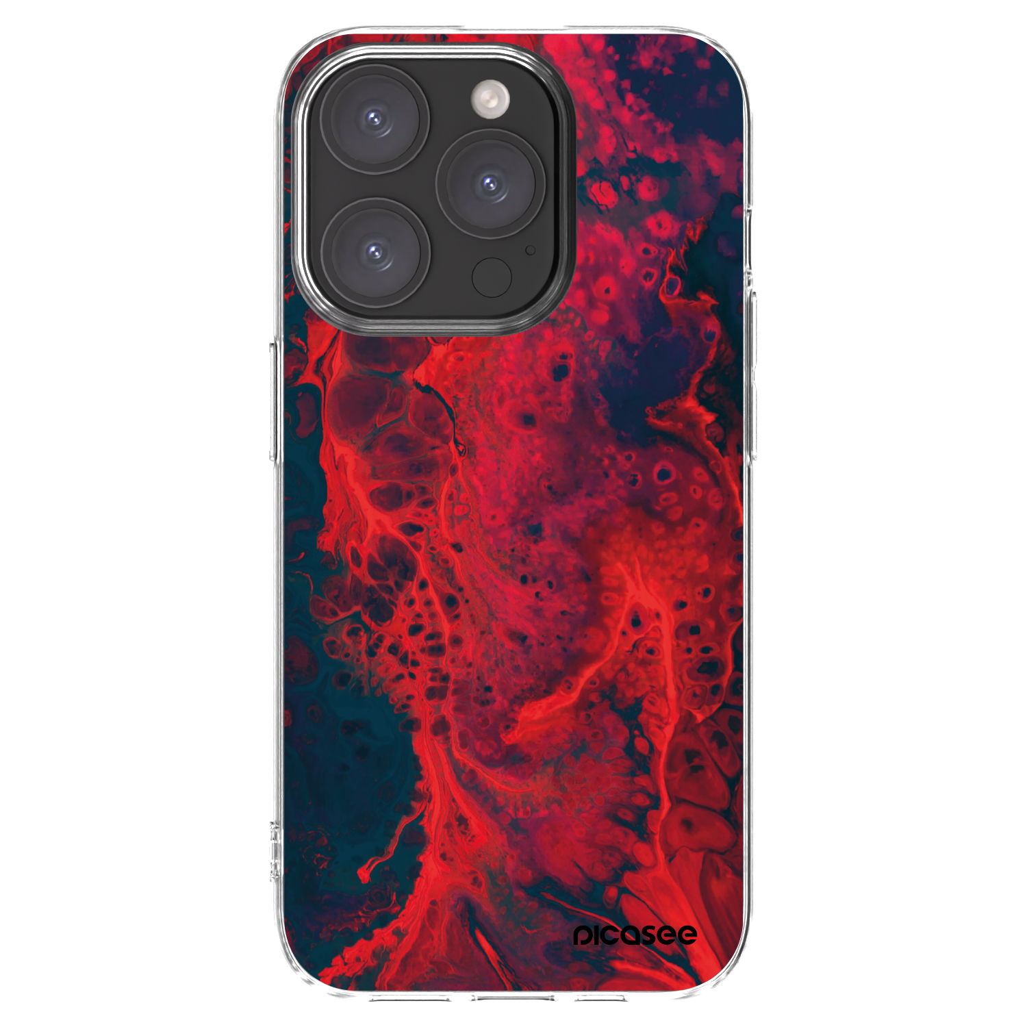 Picasee átlátszó szilikon tok az alábbi mobiltelefonokra Apple iPhone 15 Pro - Organic red