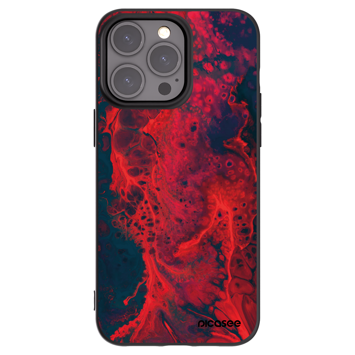 Picasee fekete szilikon tok az alábbi mobiltelefonokra Apple iPhone 15 Pro Max - Organic red