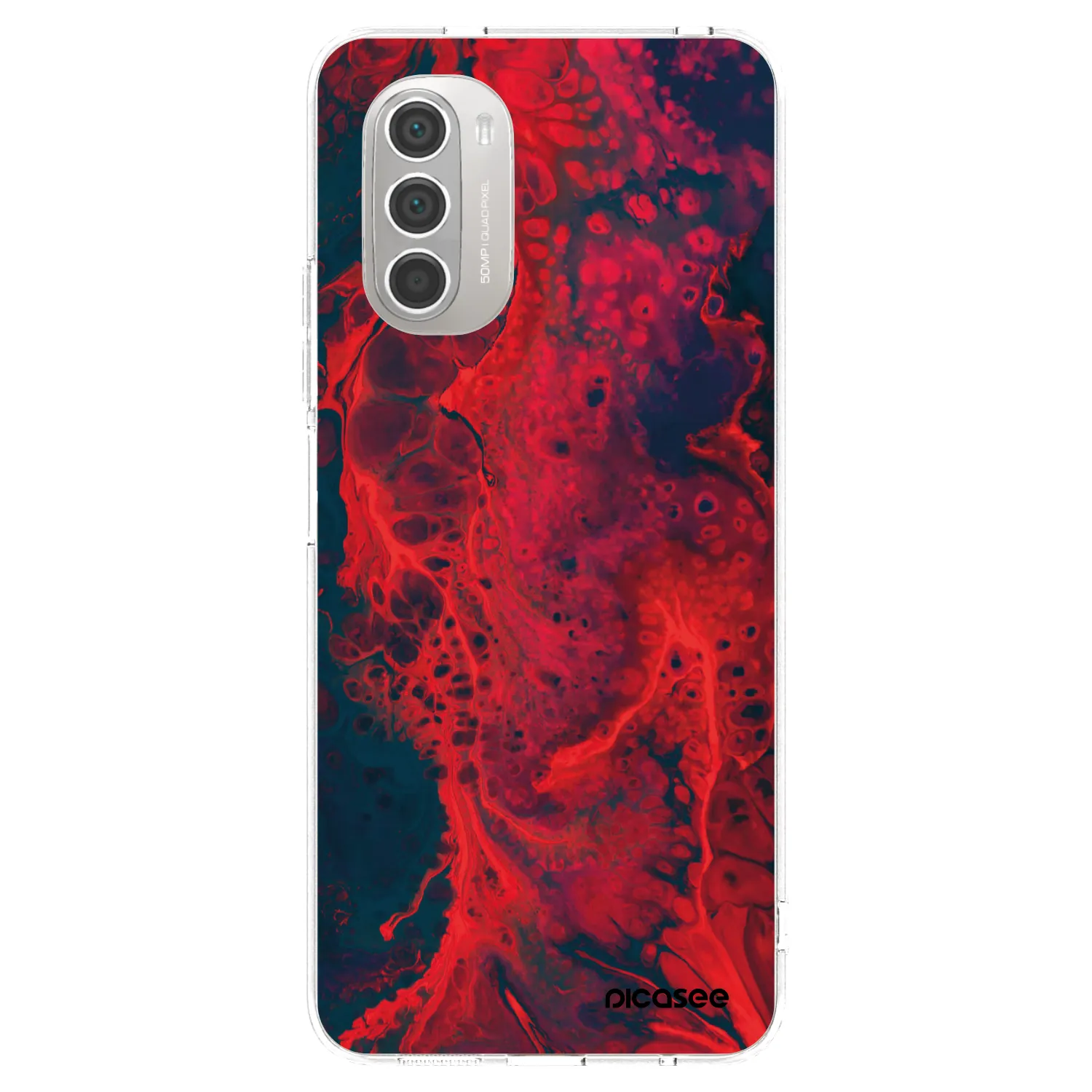 Picasee átlátszó szilikon tok az alábbi mobiltelefonokra Motorola Moto G51 - Organic red