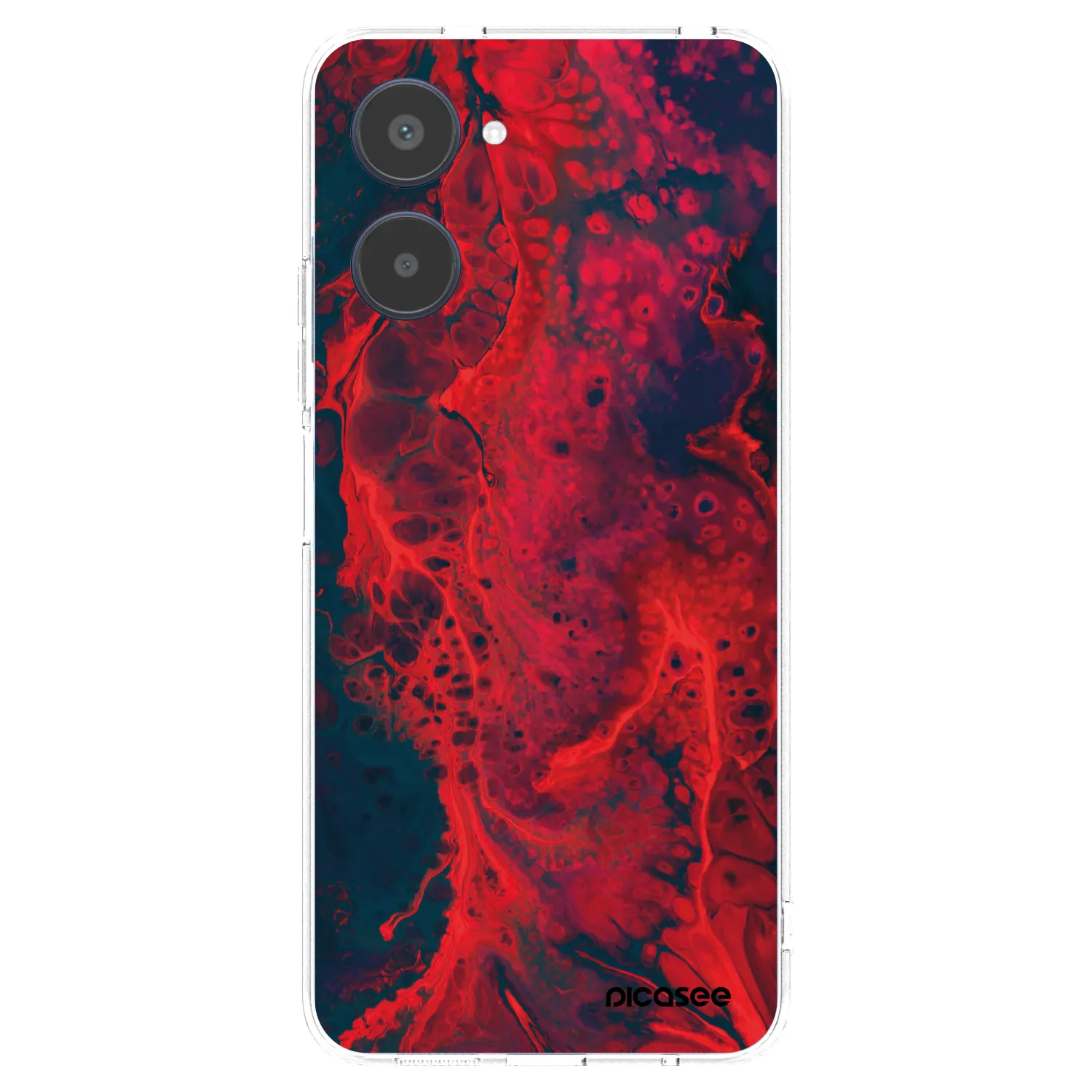 Picasee átlátszó szilikon tok az alábbi mobiltelefonokra Realme 10 4G - Organic red