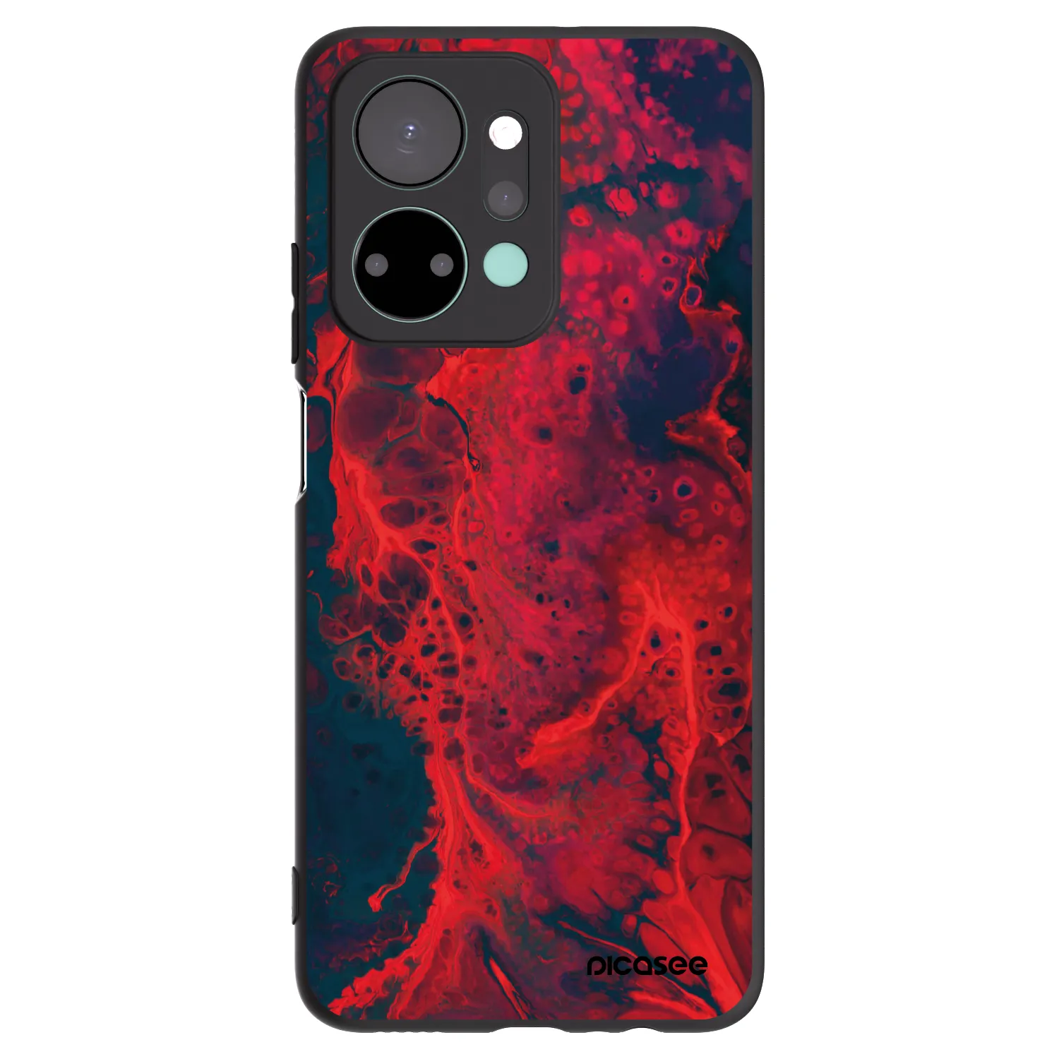 Picasee fekete szilikon tok az alábbi mobiltelefonokra Honor X7a - Organic red