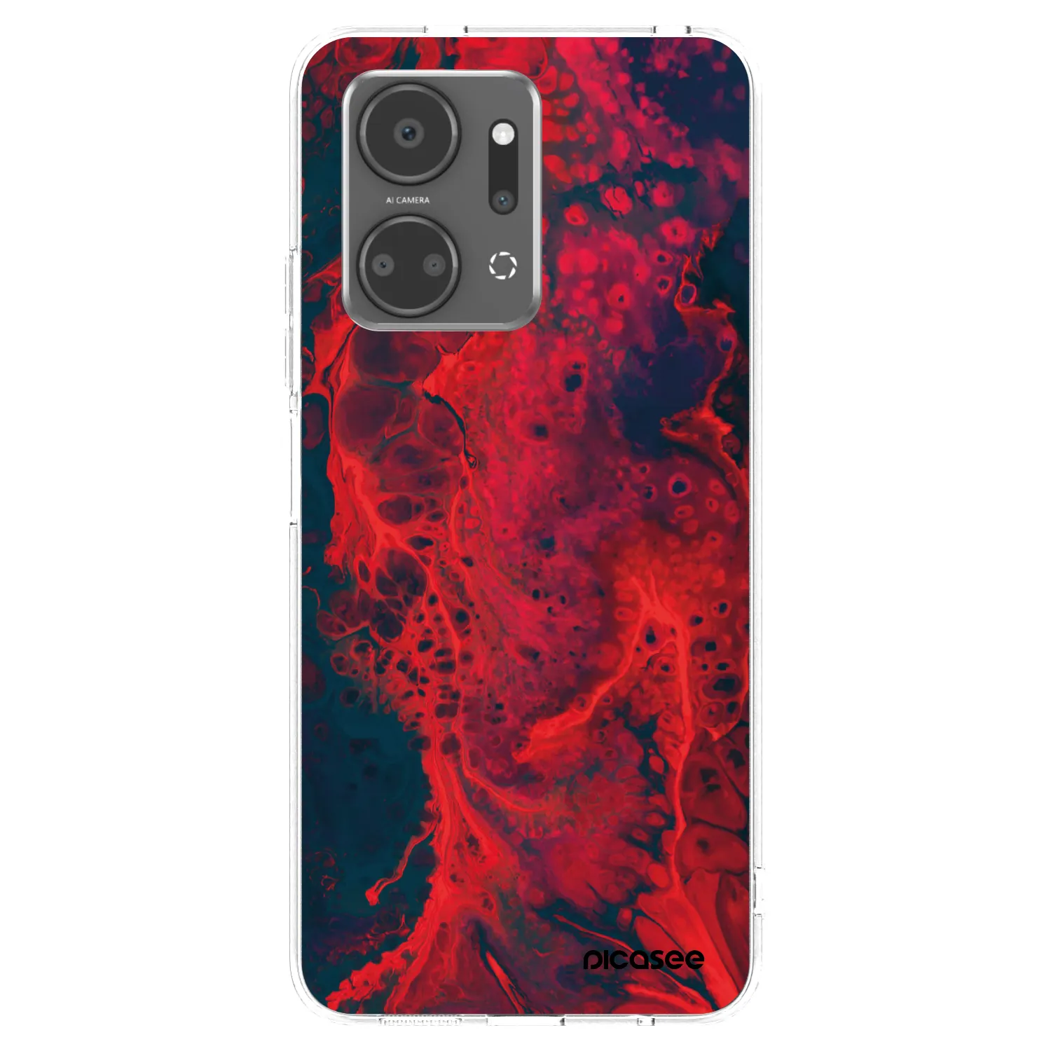 Picasee átlátszó szilikon tok az alábbi mobiltelefonokra Honor X7a - Organic red