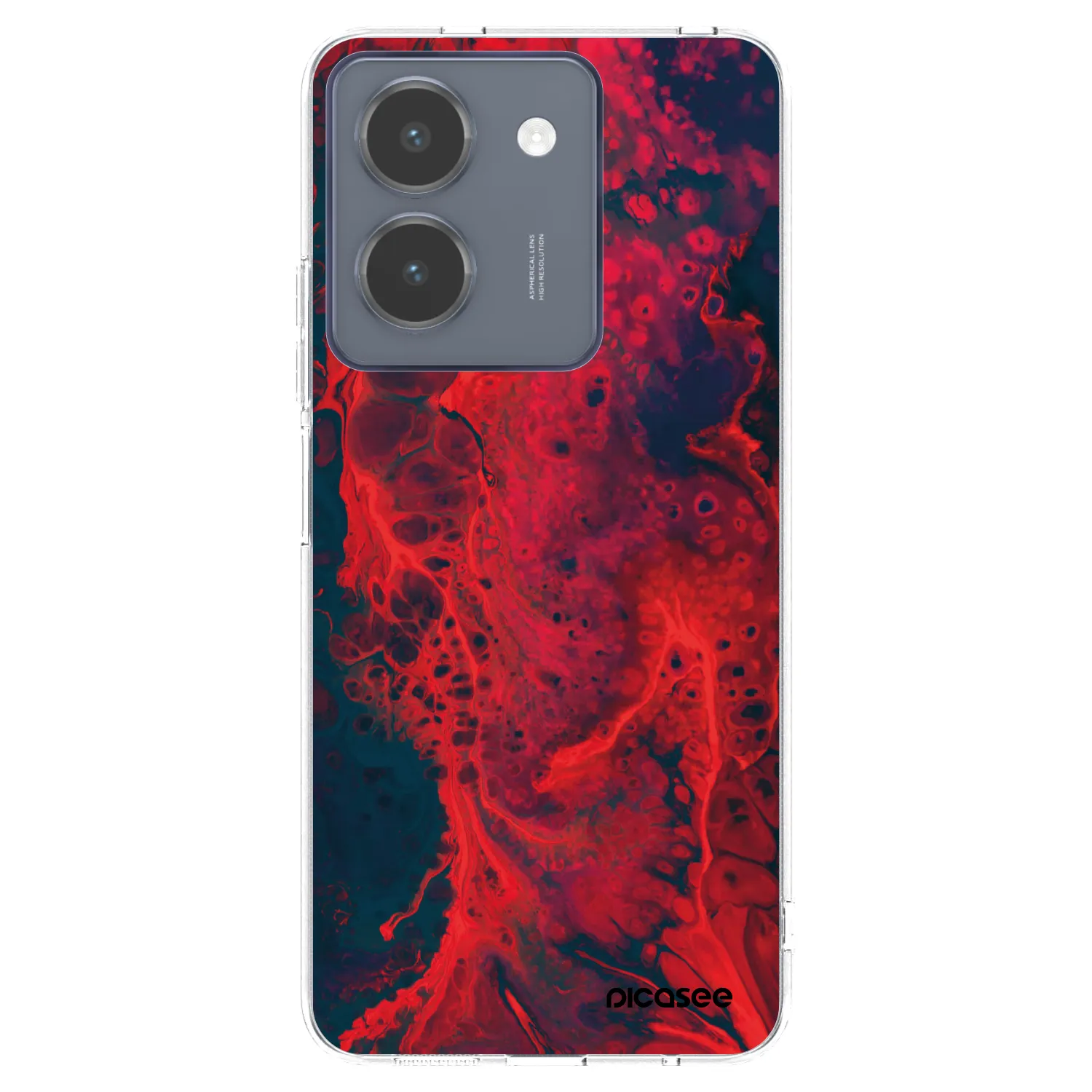 Picasee átlátszó szilikon tok az alábbi mobiltelefonokra Vivo Y36 4G - Organic red