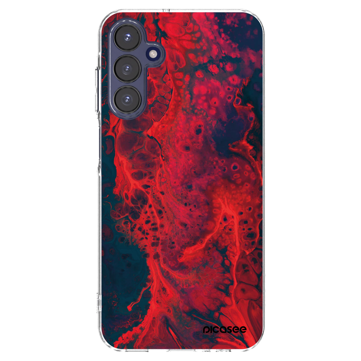 Picasee átlátszó szilikon tok az alábbi mobiltelefonokra Samsung Galaxy A15 A155F 4G - Organic red