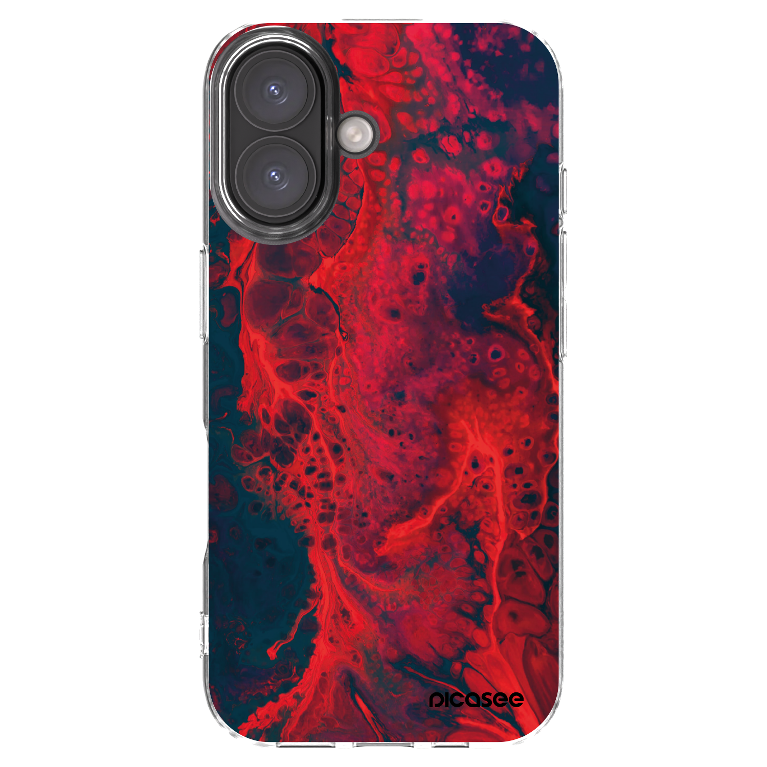 Picasee átlátszó szilikon tok az alábbi mobiltelefonokra Apple iPhone 16 - Organic red