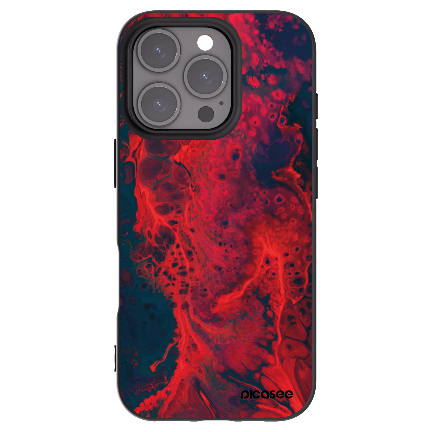 Picasee fekete szilikon tok az alábbi mobiltelefonokra Apple iPhone 16 Pro - Organic red