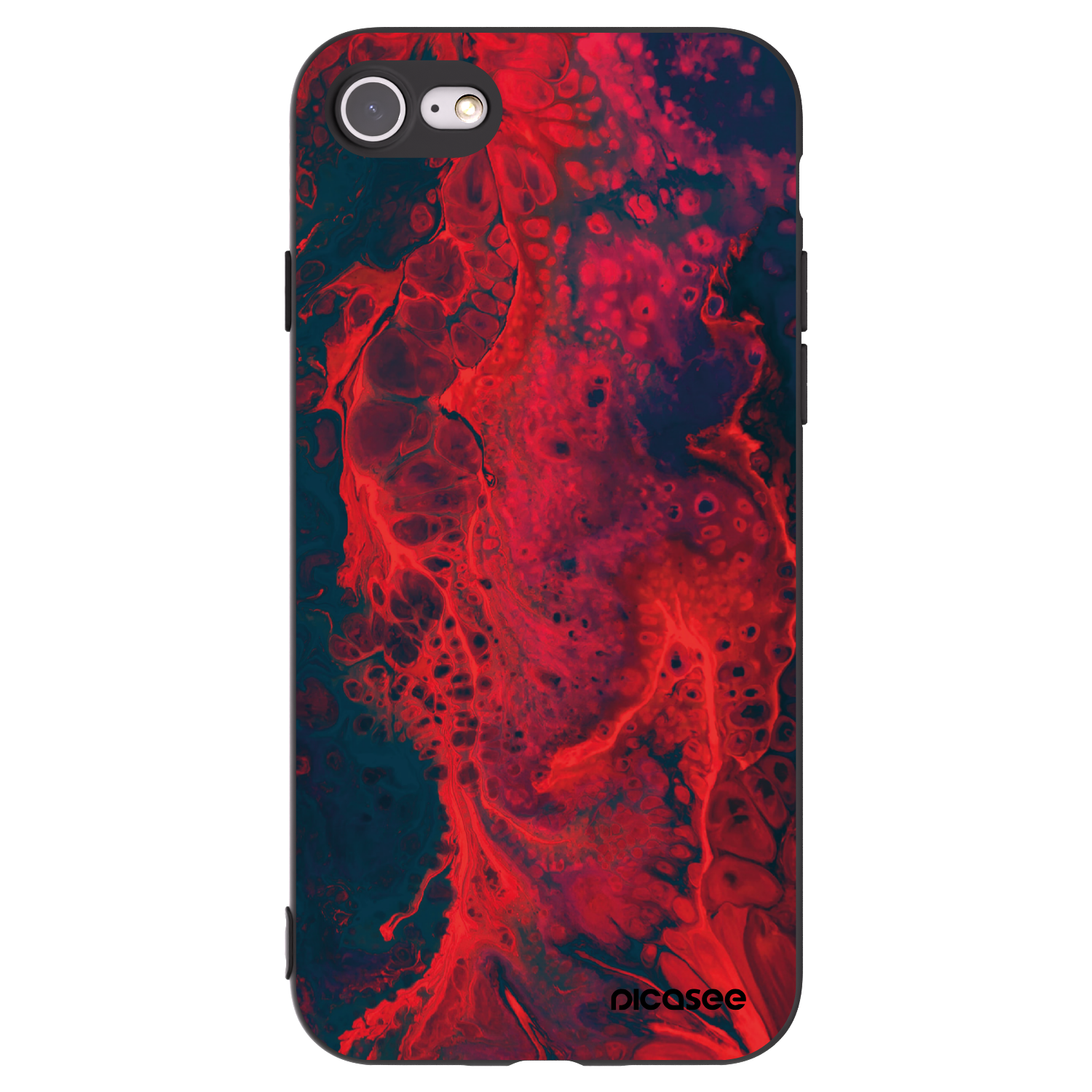 Picasee fekete szilikon tok az alábbi mobiltelefonokra Apple iPhone 8 - Organic red