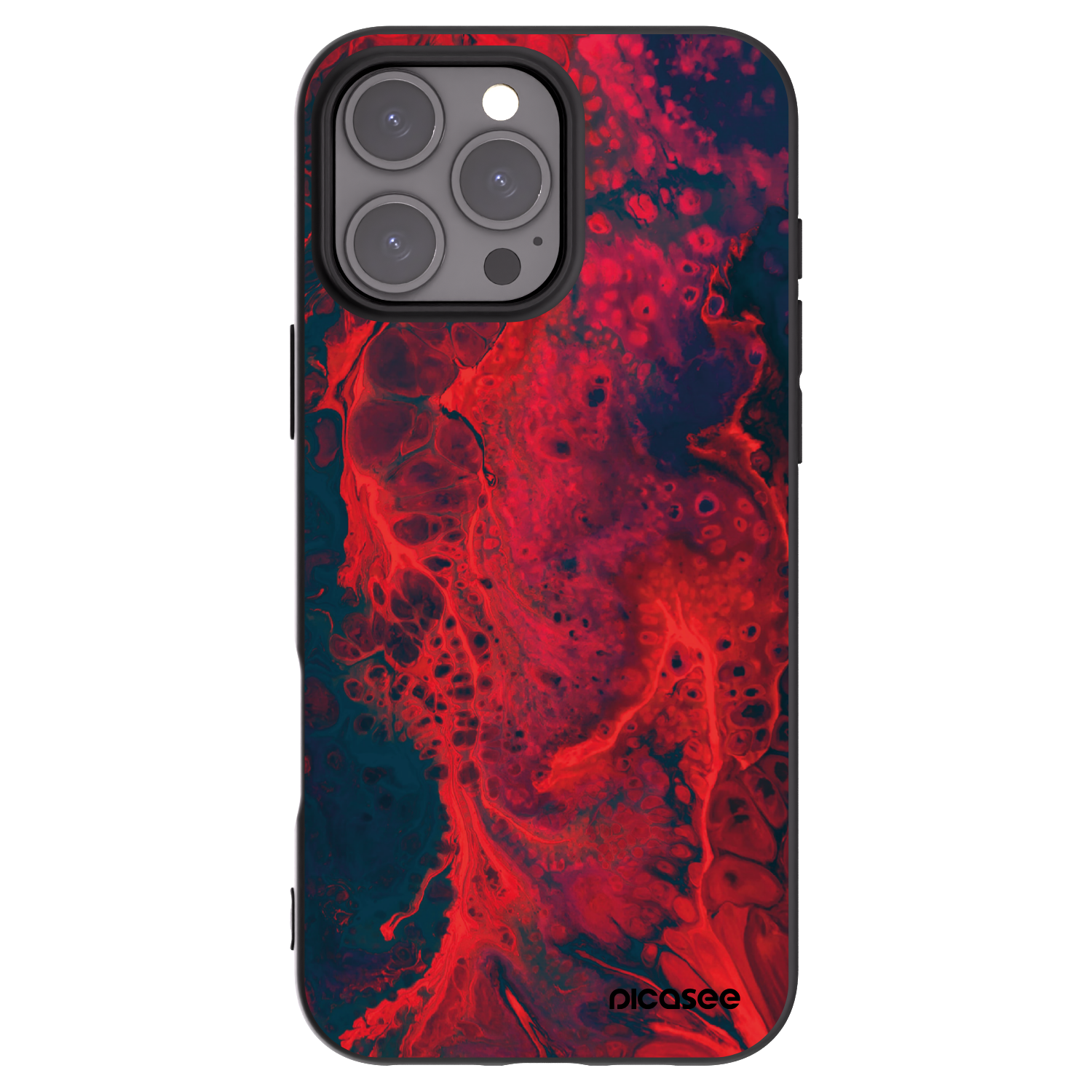 Picasee fekete szilikon tok az alábbi mobiltelefonokra Apple iPhone 16 Pro Max - Organic red