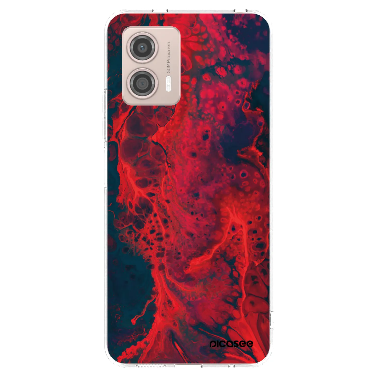 Picasee átlátszó szilikon tok az alábbi mobiltelefonokra Motorola Moto G53 5G - Organic red