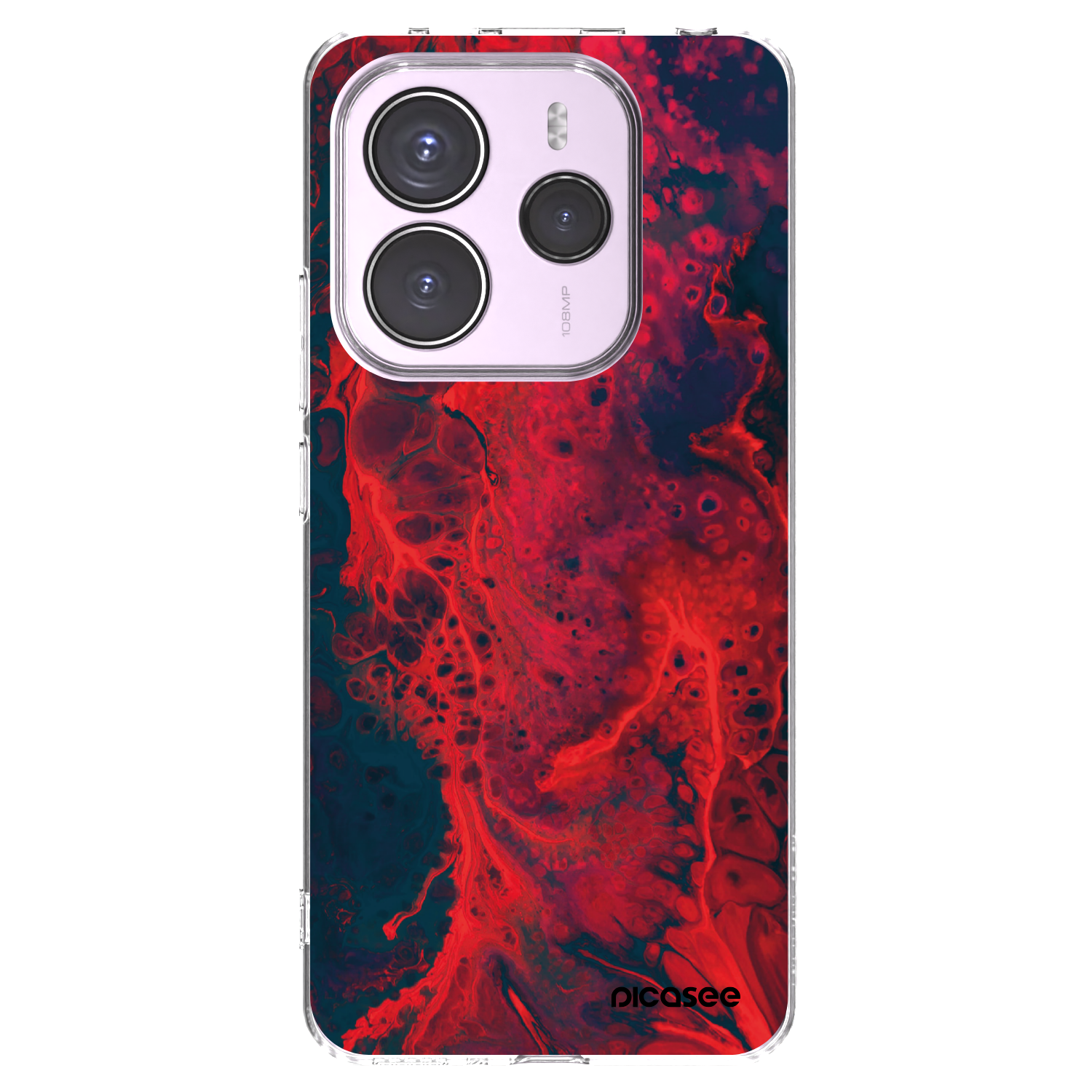 Picasee átlátszó szilikon tok az alábbi mobiltelefonokra Xiaomi Redmi Note 14 5G - Organic red