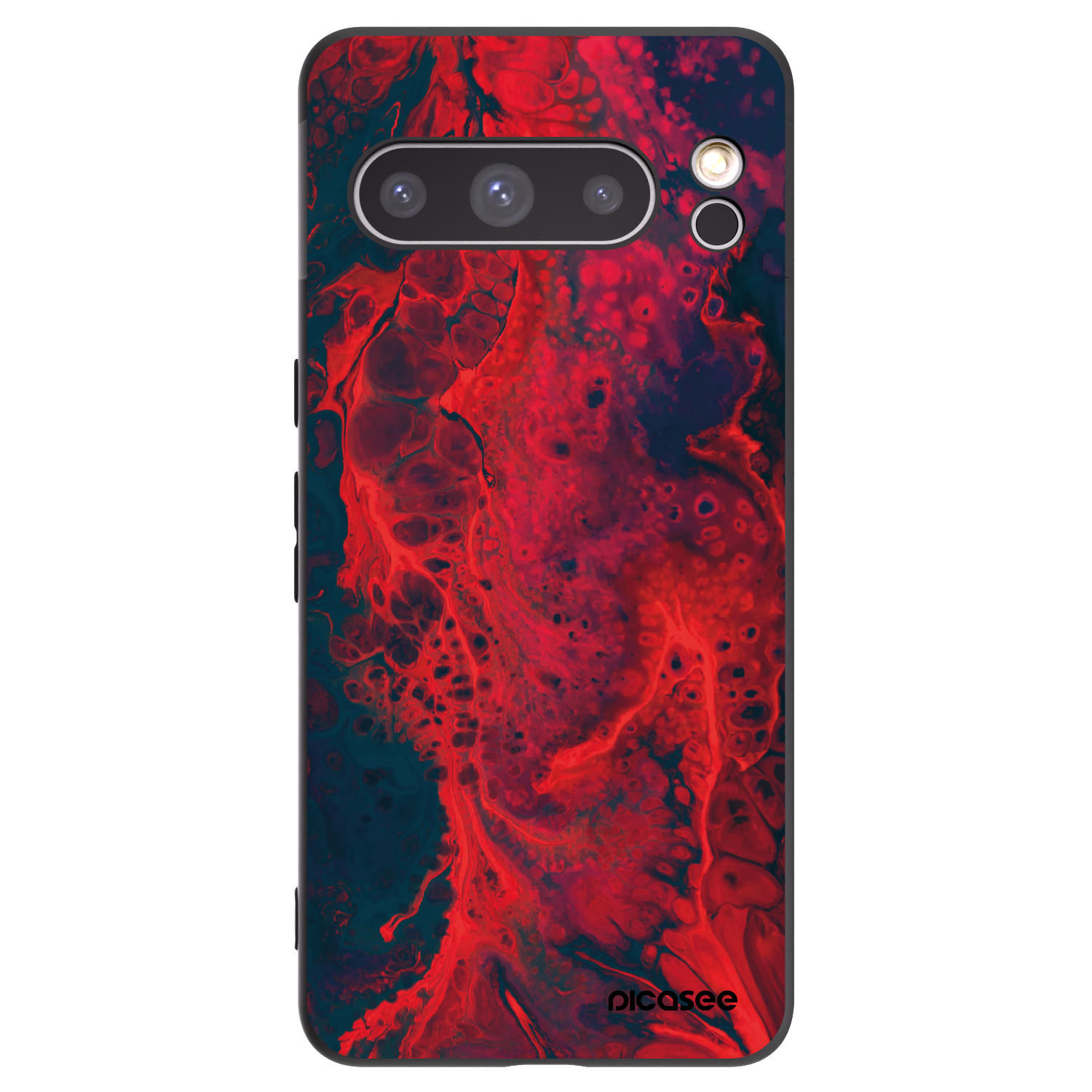 Picasee fekete szilikon tok az alábbi mobiltelefonokra Google Pixel 8 Pro - Organic red