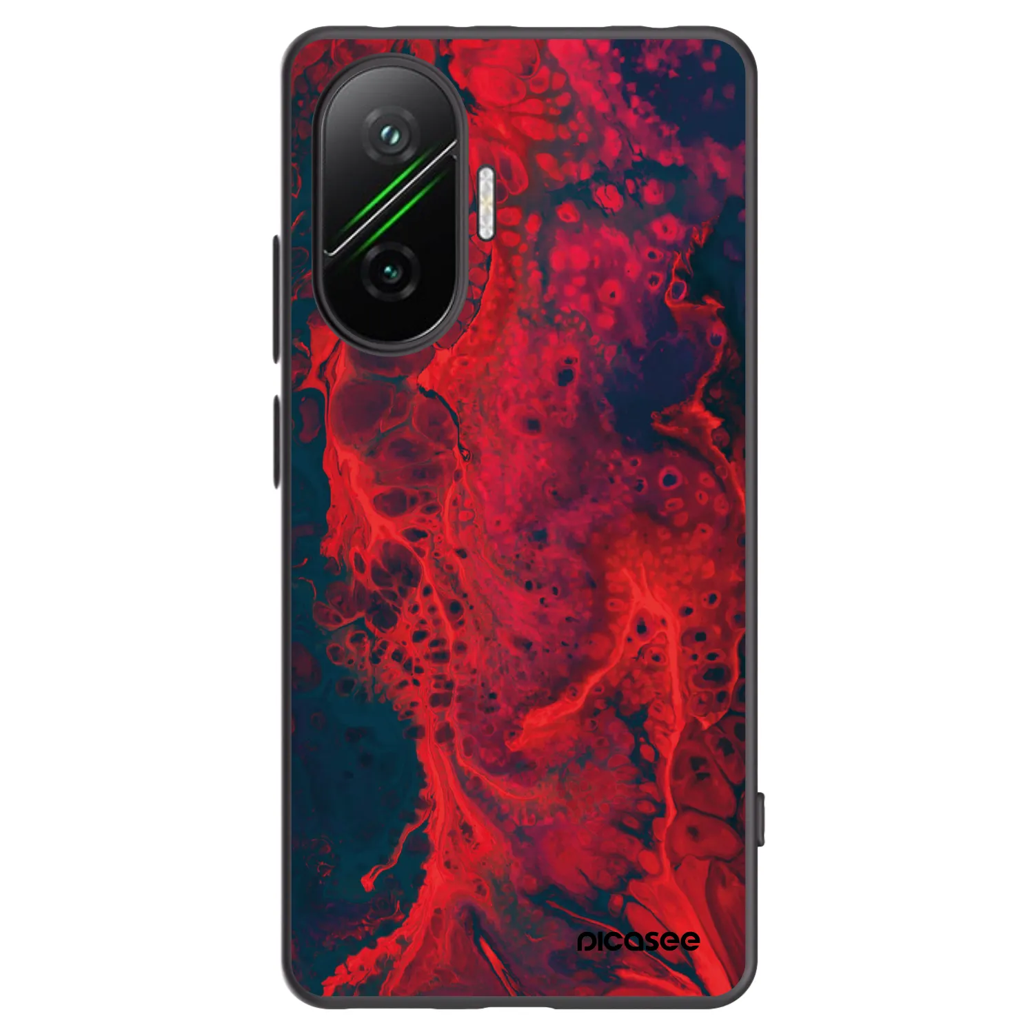 Picasee fekete szilikon tok az alábbi mobiltelefonokra Xiaomi Poco F7 Pro 5G - Organic red