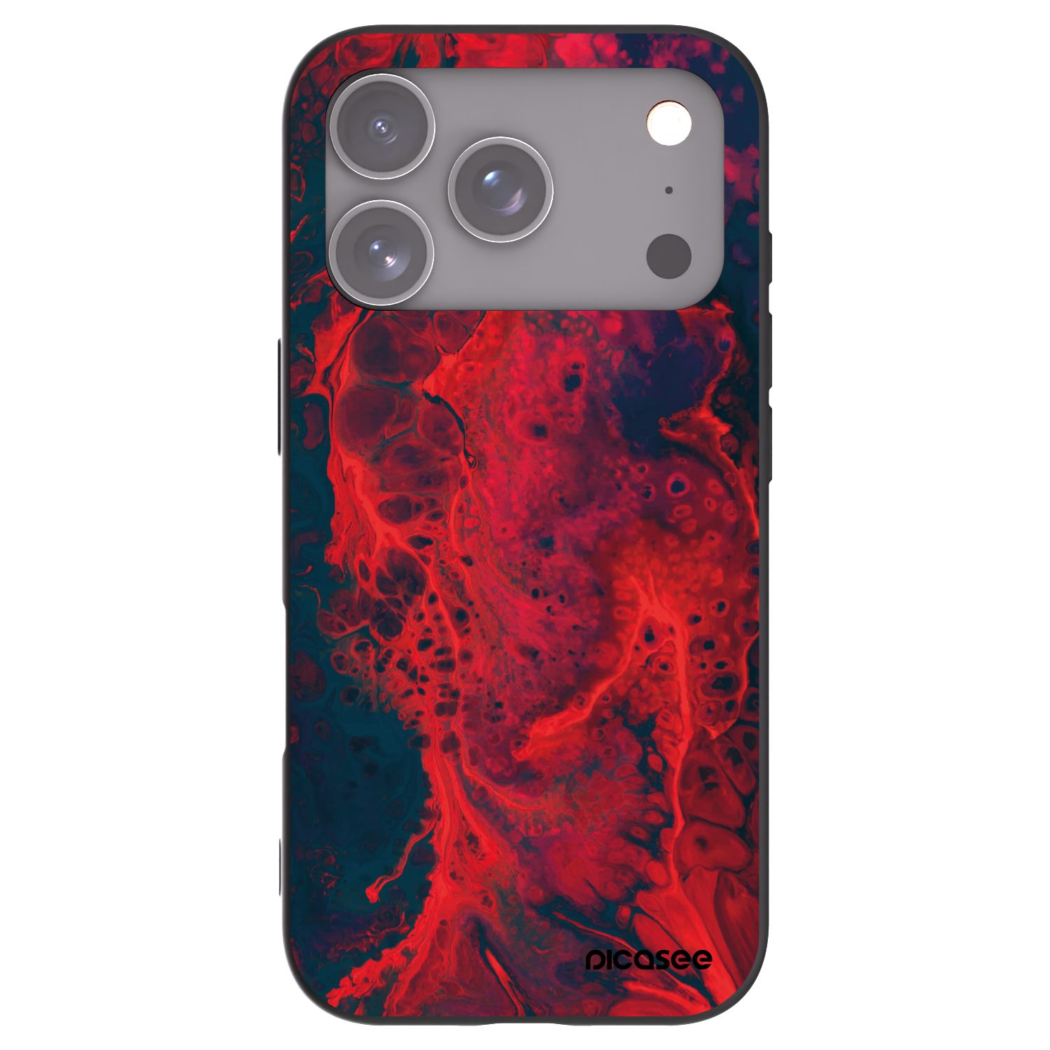 Picasee fekete szilikon tok az alábbi mobiltelefonokra Apple iPhone 17 Pro - Organic red