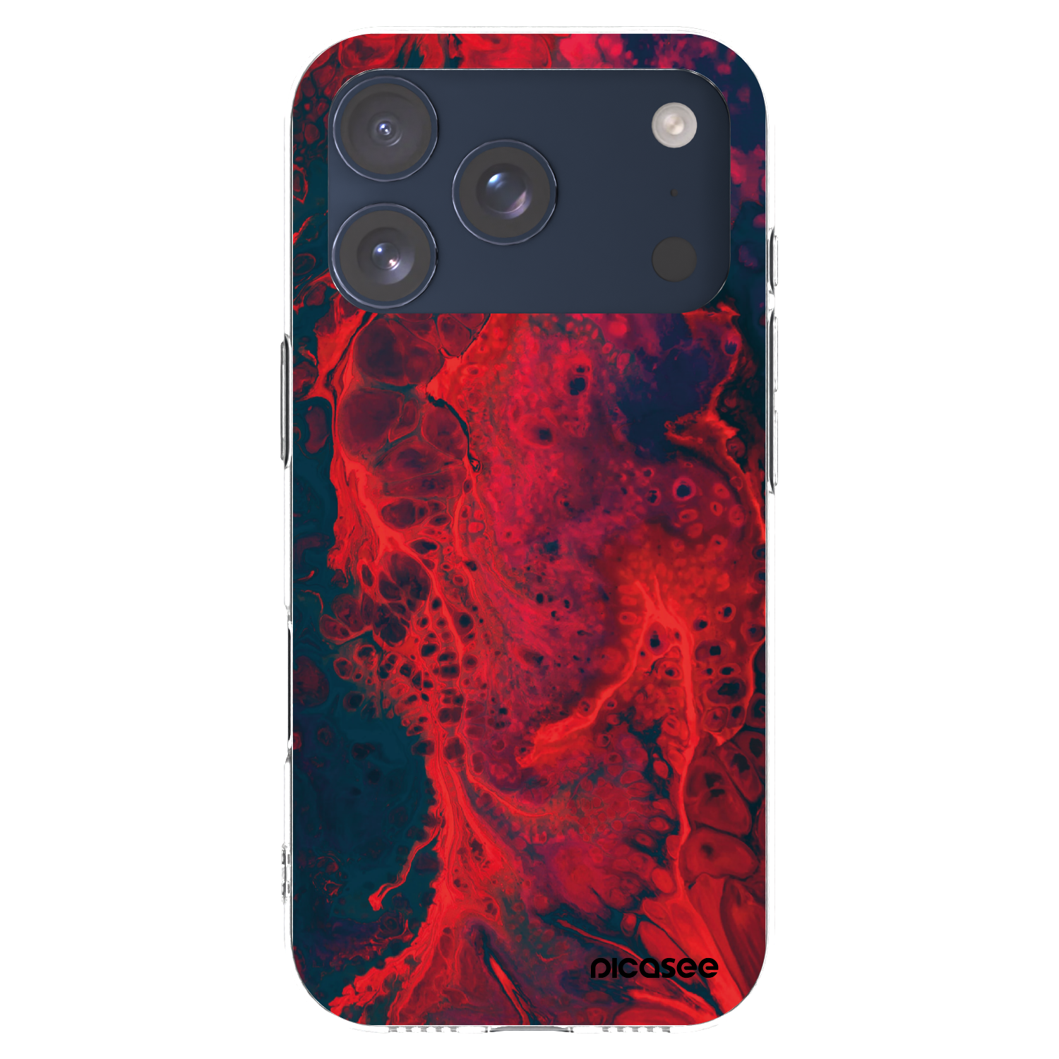 Picasee átlátszó szilikon tok az alábbi mobiltelefonokra Apple iPhone 17 Pro - Organic red