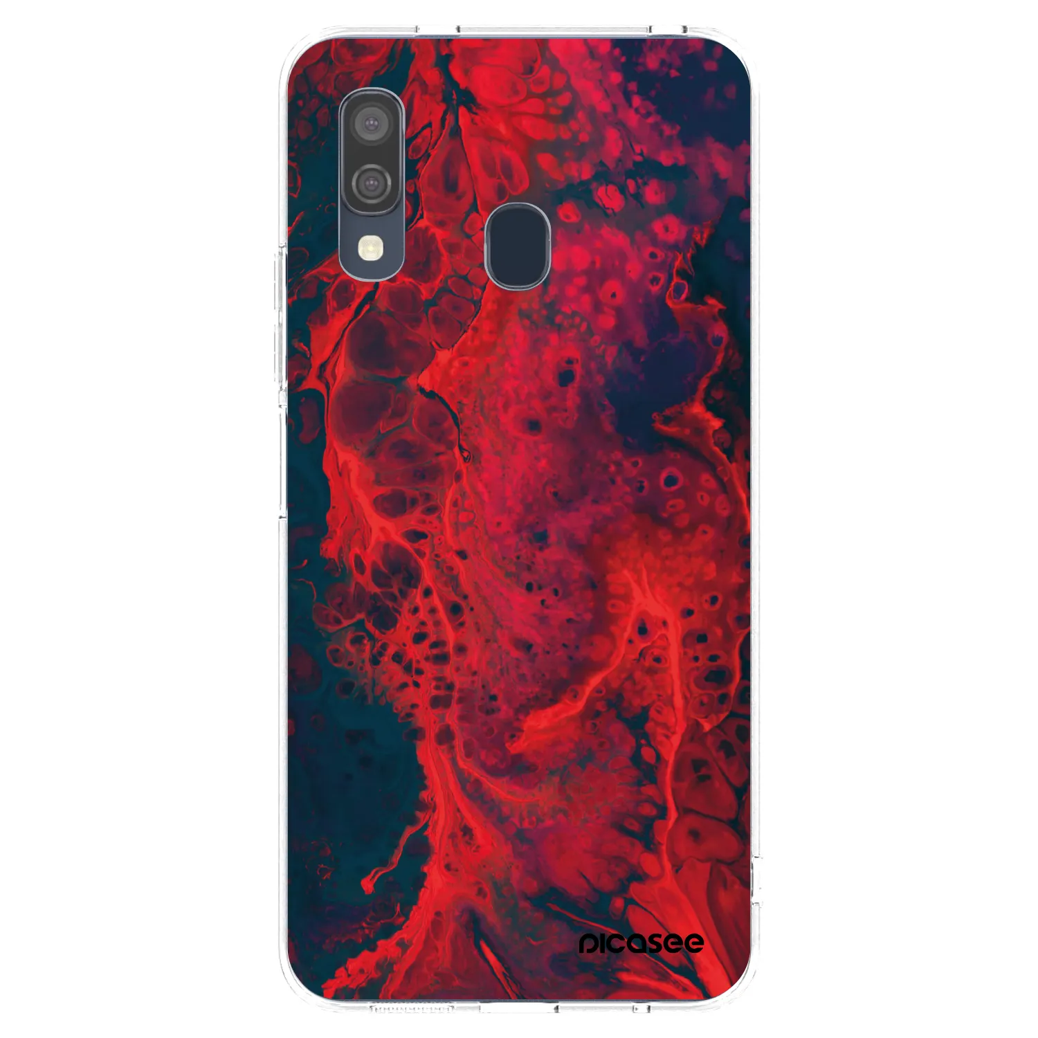 Picasee átlátszó szilikon tok az alábbi mobiltelefonokra Samsung Galaxy A40 A405F - Organic red