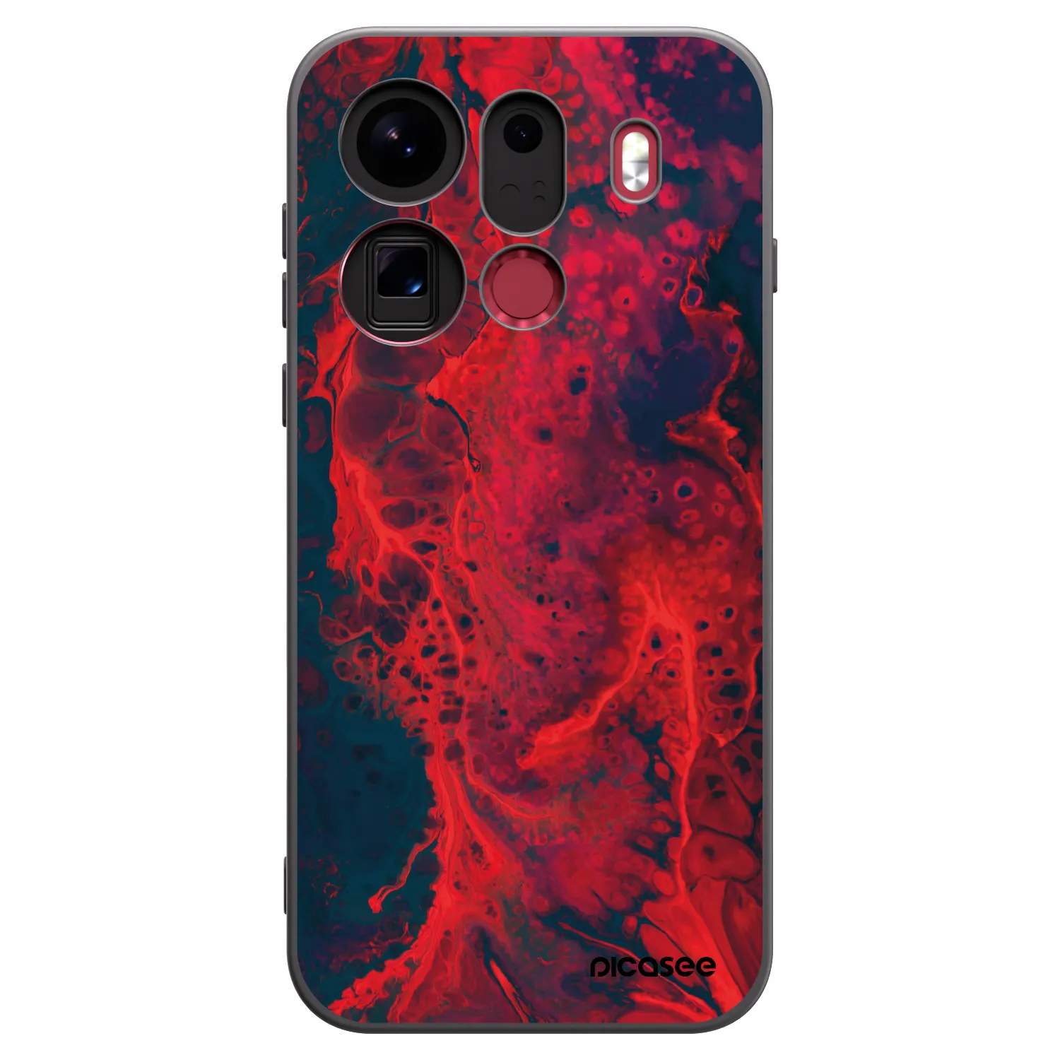 Picasee fekete szilikon tok az alábbi mobiltelefonokra OPPO Find X9 Pro - Organic red