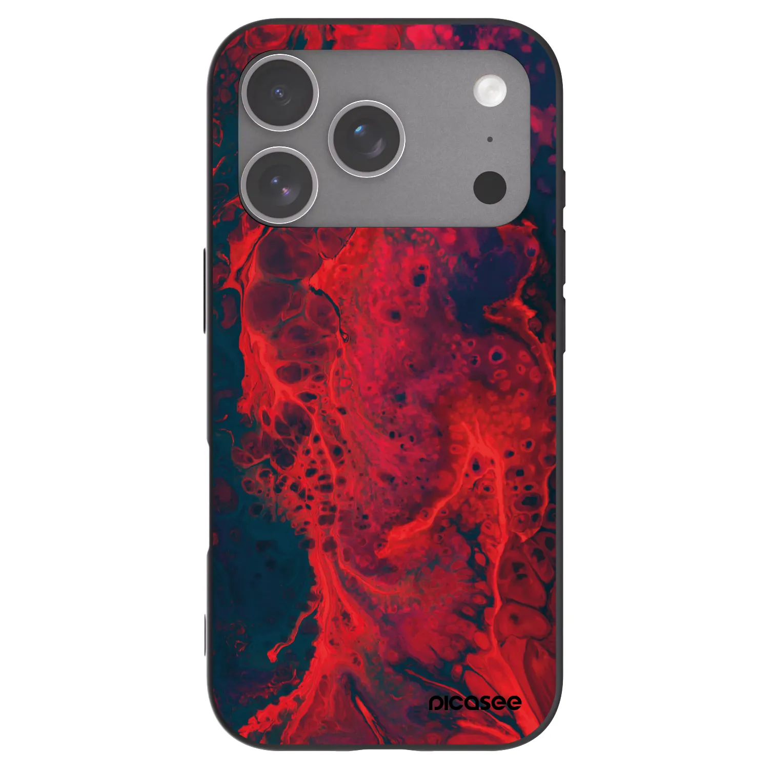 Picasee fekete szilikon tok az alábbi mobiltelefonokra Apple iPhone 18 Pro - Organic red