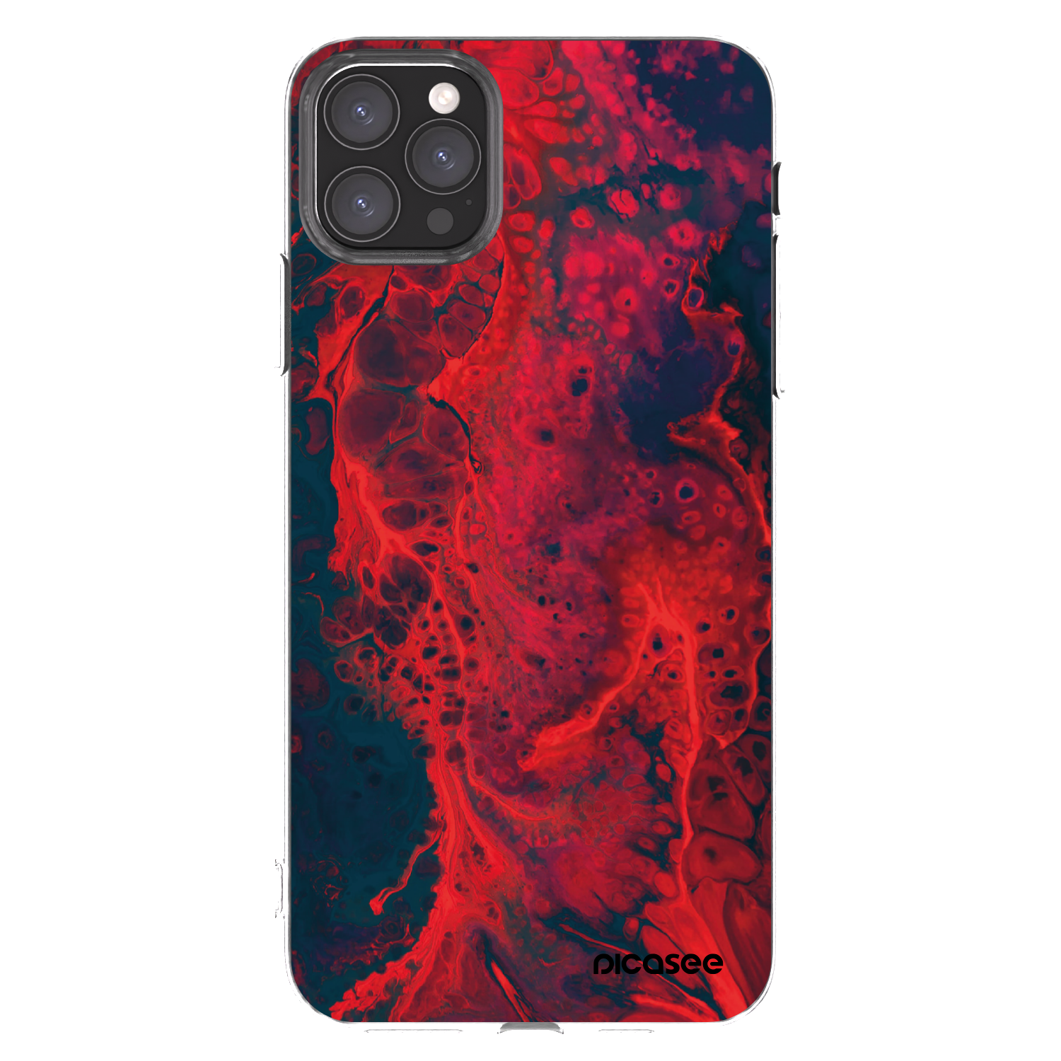 Picasee átlátszó szilikon tok az alábbi mobiltelefonokra Apple iPhone 11 Pro Max - Organic red