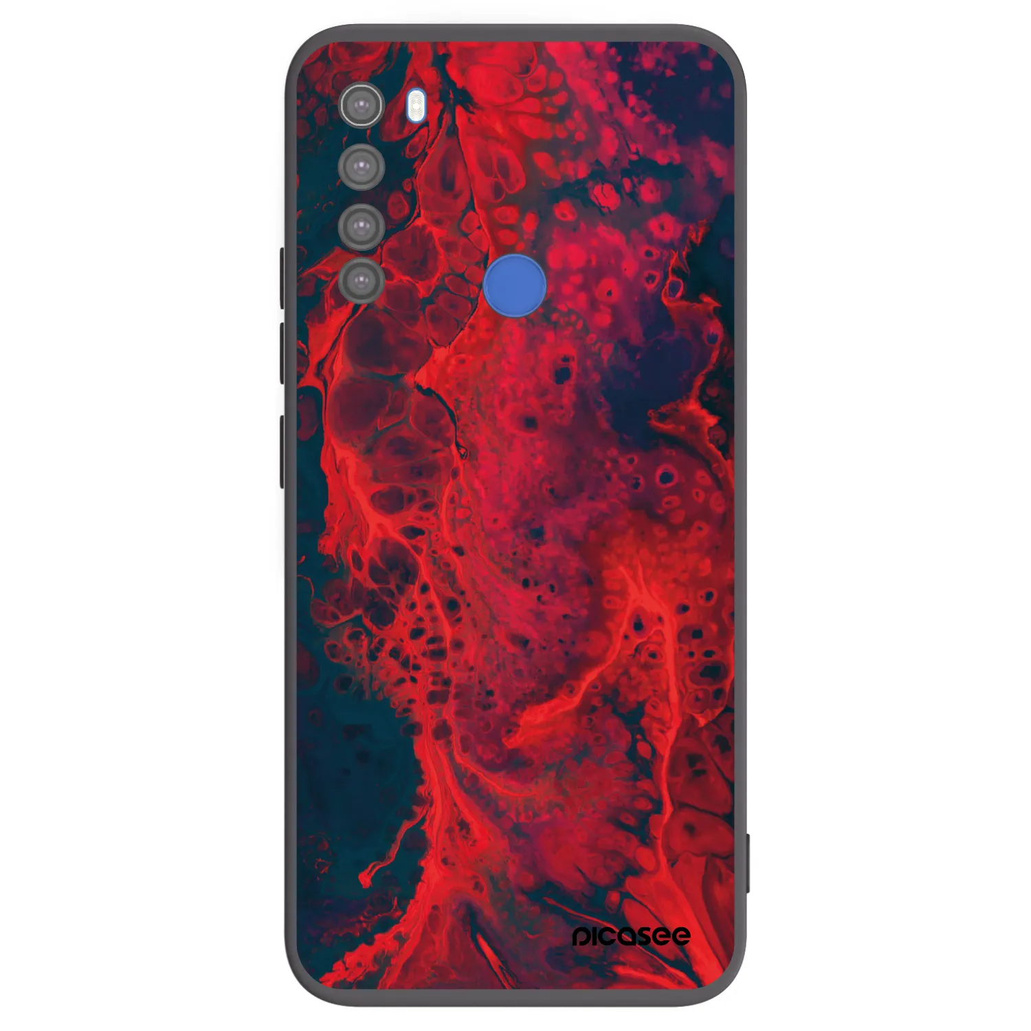 Picasee fekete szilikon tok az alábbi mobiltelefonokra Xiaomi Redmi Note 8T - Organic red