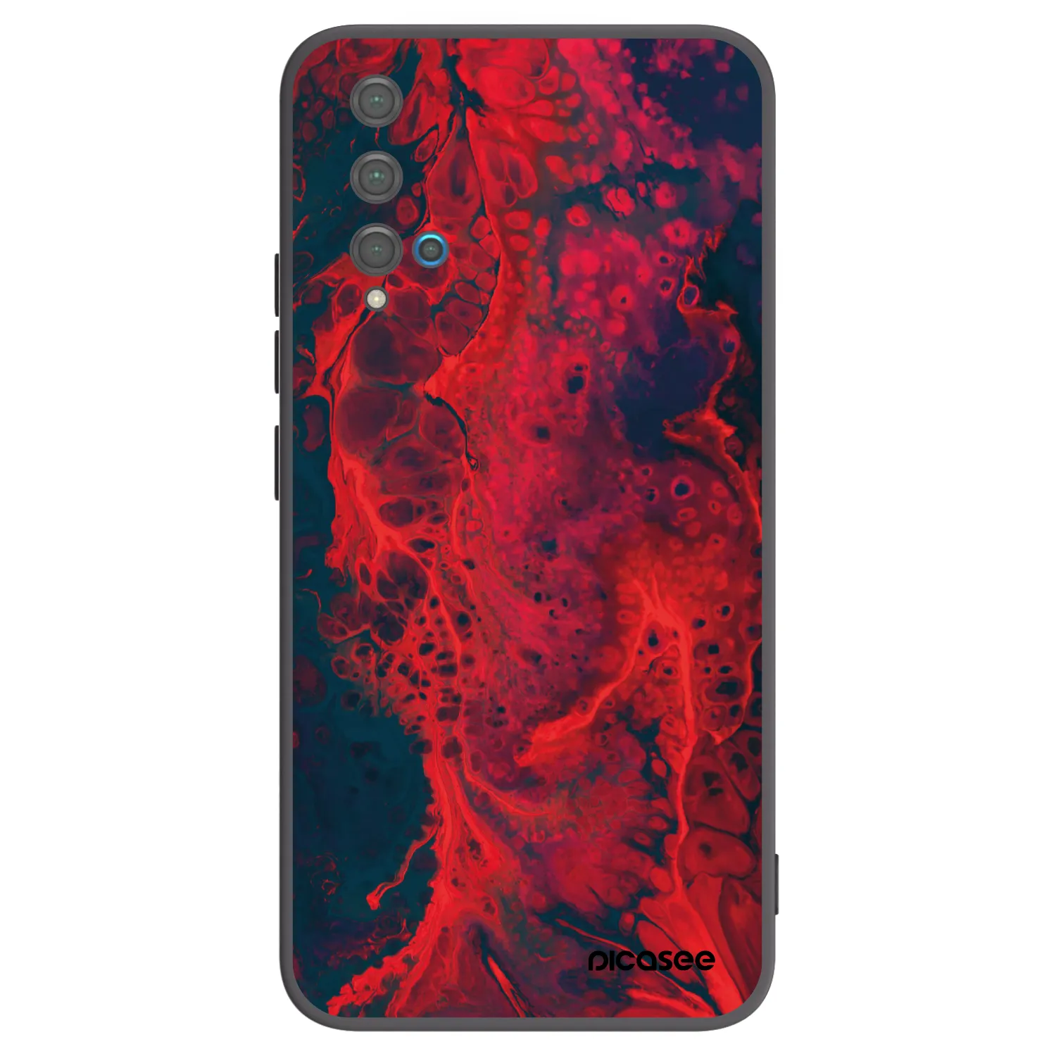 Picasee fekete szilikon tok az alábbi mobiltelefonokra Huawei Nova 5T - Organic red