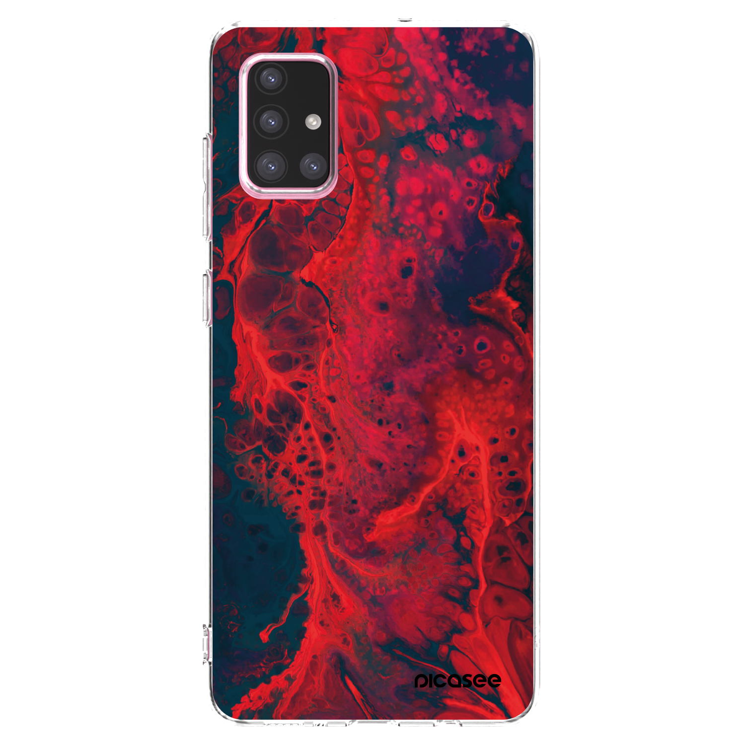 Picasee átlátszó szilikon tok az alábbi mobiltelefonokra Samsung Galaxy A71 A715F - Organic red