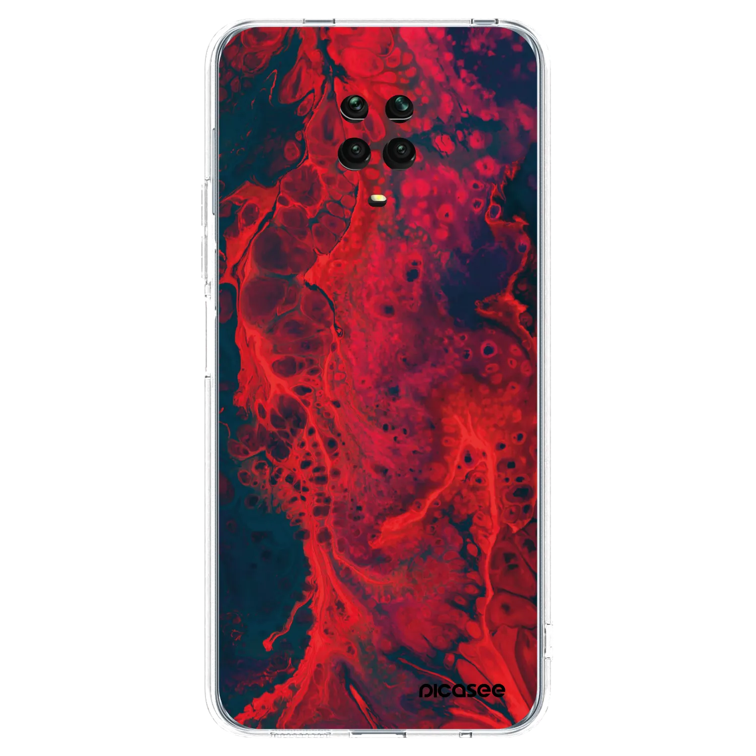 Picasee átlátszó szilikon tok az alábbi mobiltelefonokra Xiaomi Redmi Note 9 Pro - Organic red