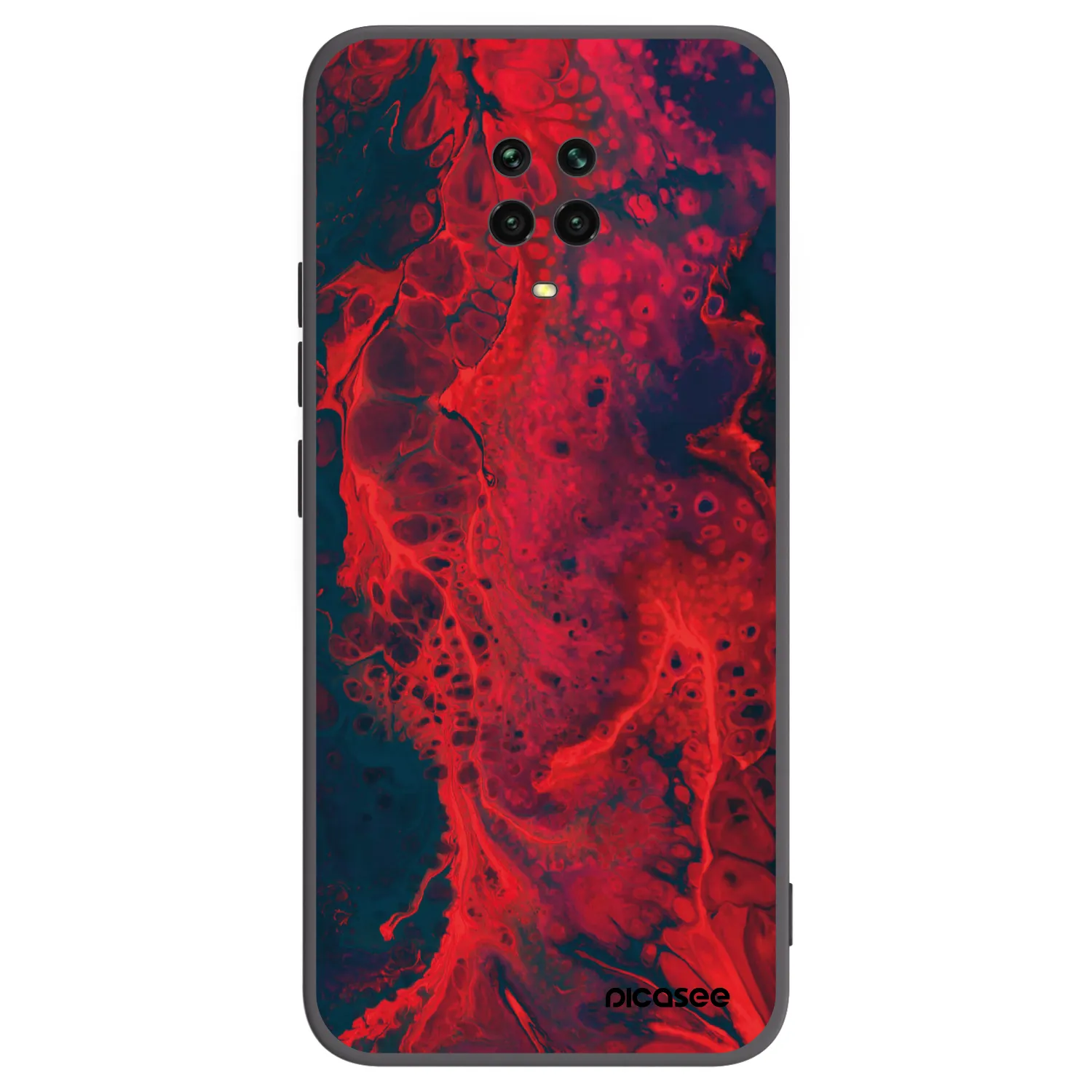 Picasee fekete szilikon tok az alábbi mobiltelefonokra Xiaomi Redmi Note 9 Pro - Organic red