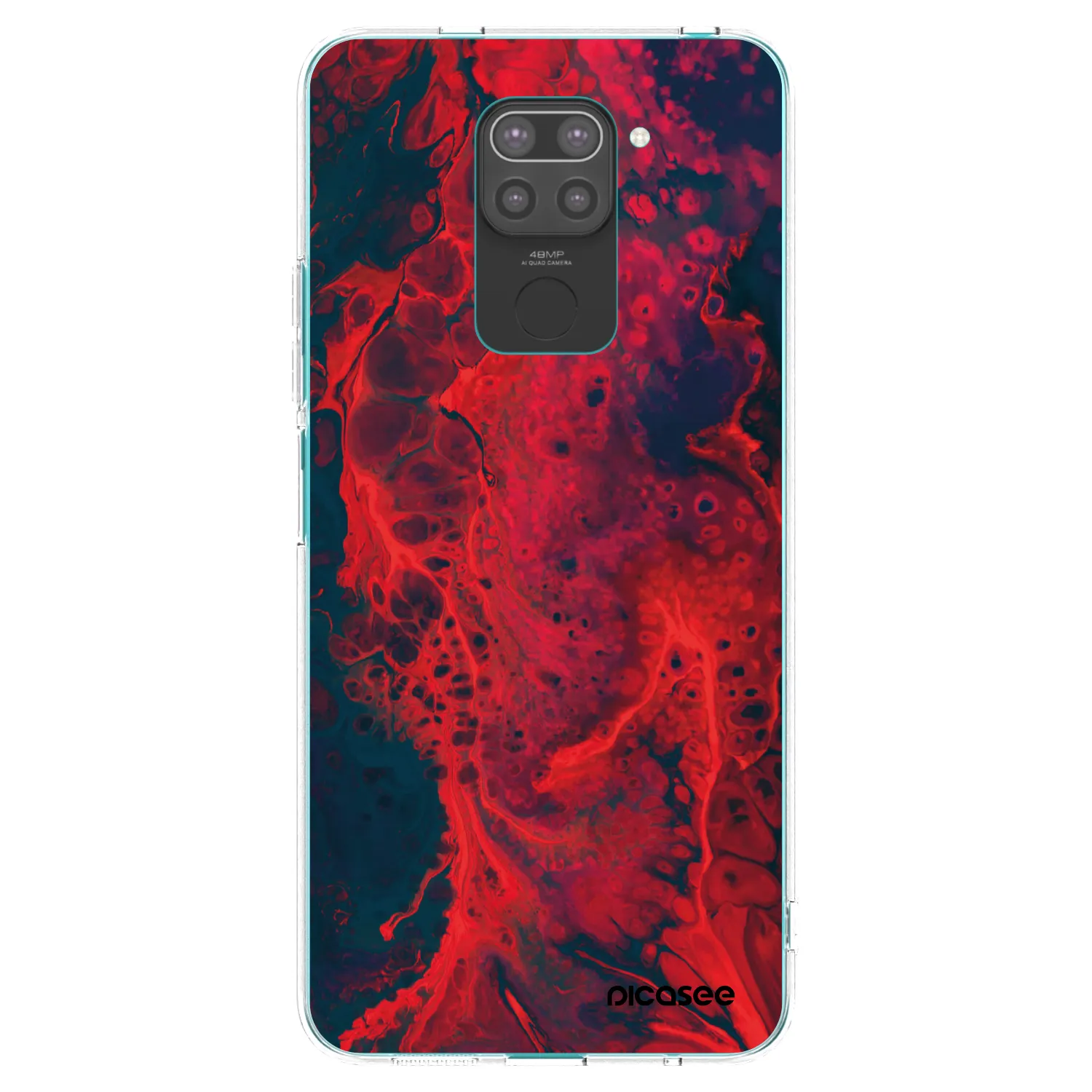 Picasee fekete szilikon tok az alábbi mobiltelefonokra Xiaomi Redmi Note 9 - Organic red
