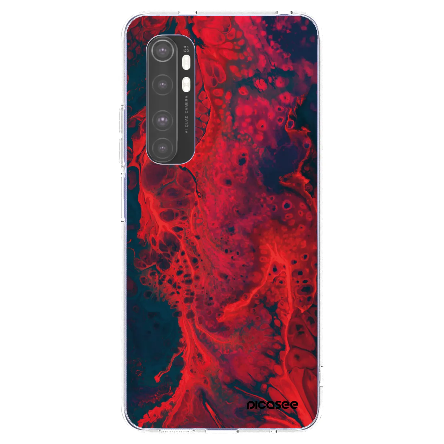 Picasee átlátszó szilikon tok az alábbi mobiltelefonokra Xiaomi Mi Note 10 Lite - Organic red