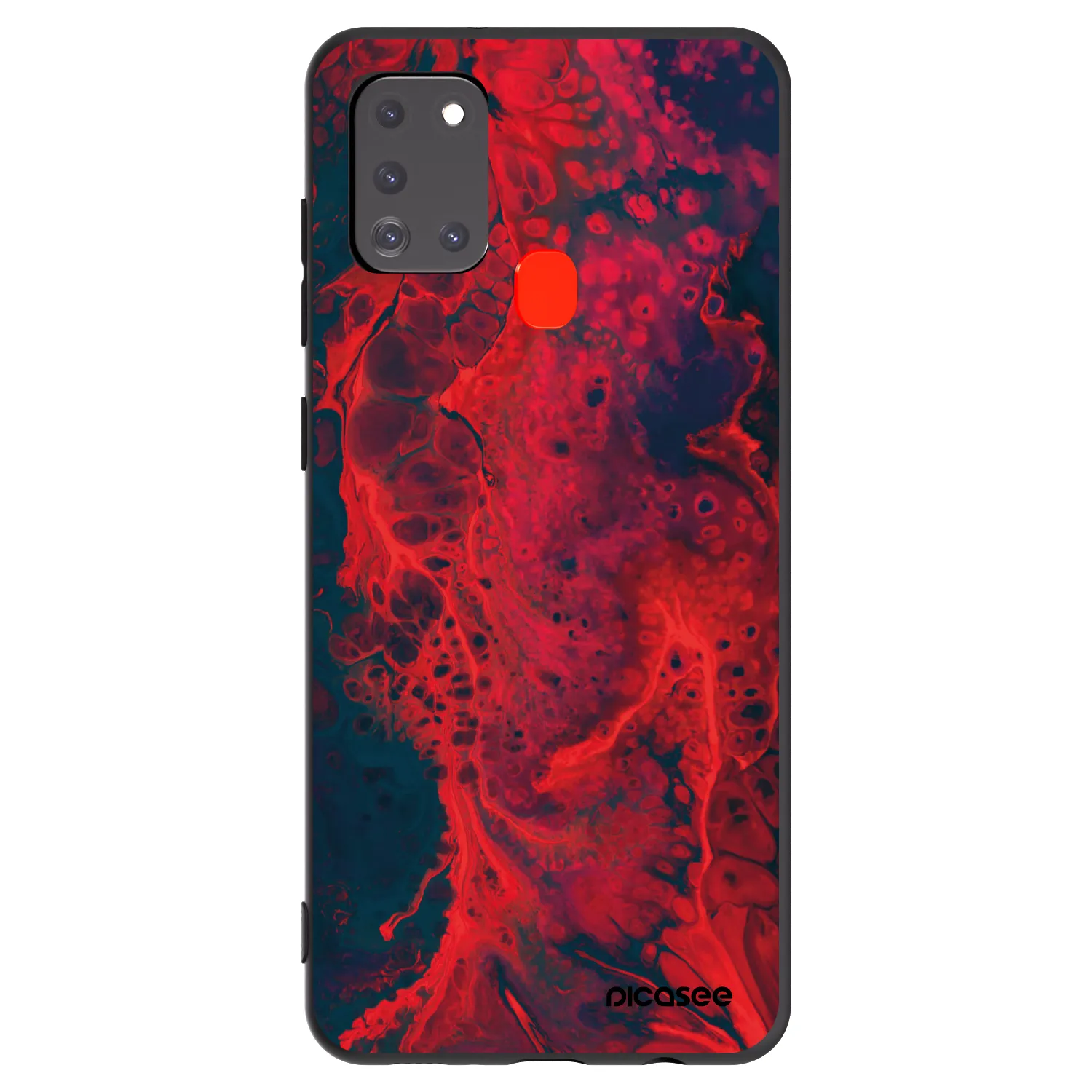 Picasee fekete szilikon tok az alábbi mobiltelefonokra Samsung Galaxy A21s - Organic red