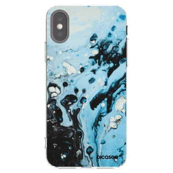 Picasee átlátszó szilikon tok az alábbi mobiltelefonokra Apple iPhone X/XS - Organic blue