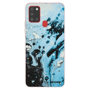 Picasee átlátszó szilikon tok az alábbi mobiltelefonokra Samsung Galaxy A21s - Organic blue