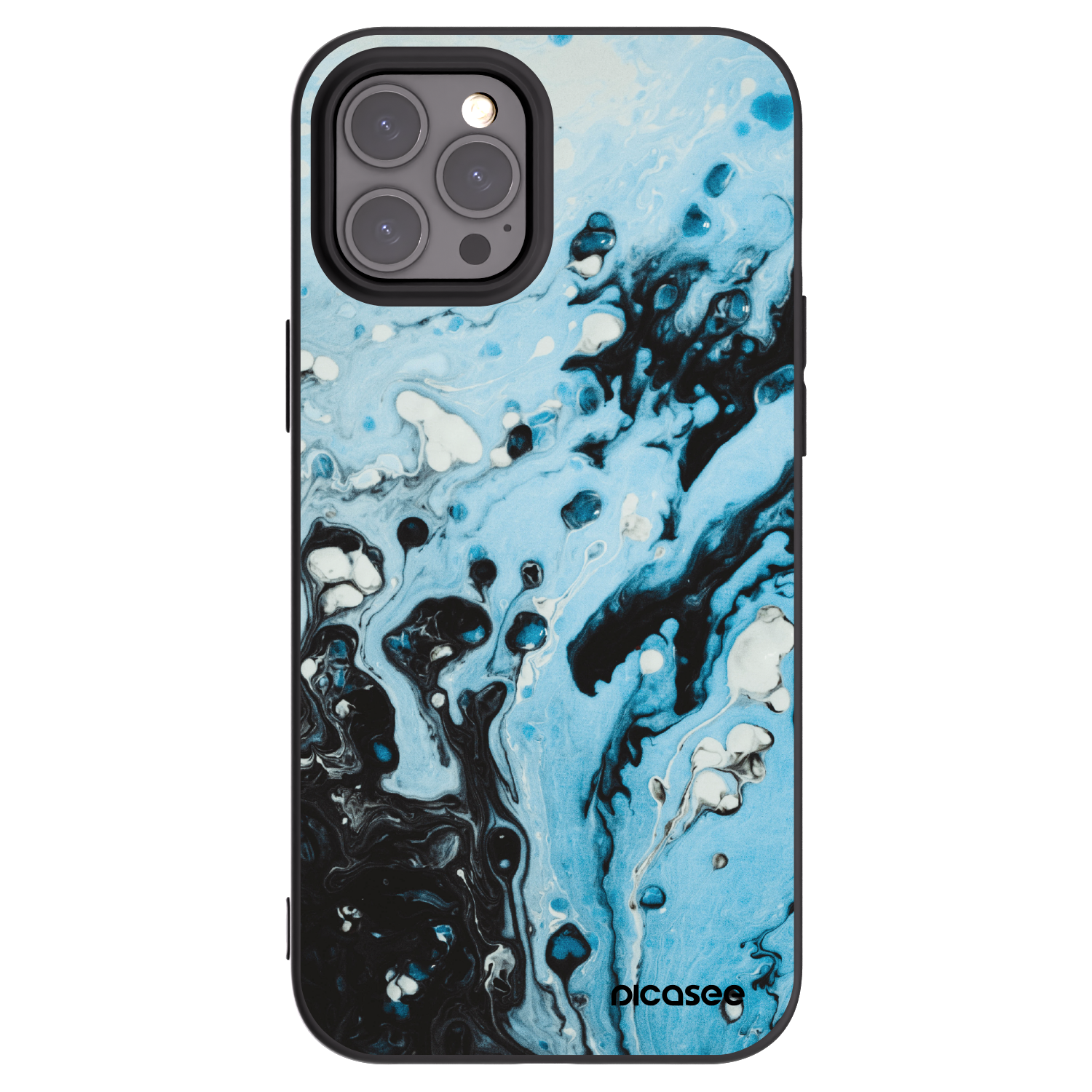 Picasee fekete szilikon tok az alábbi mobiltelefonokra Apple iPhone 12 Pro Max - Organic blue