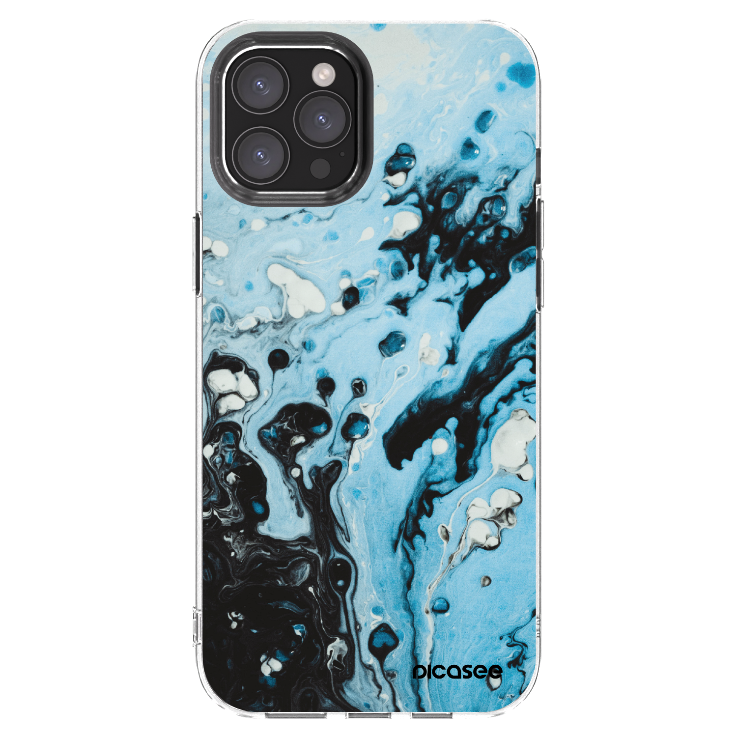 Picasee átlátszó szilikon tok az alábbi mobiltelefonokra Apple iPhone 12 Pro Max - Organic blue