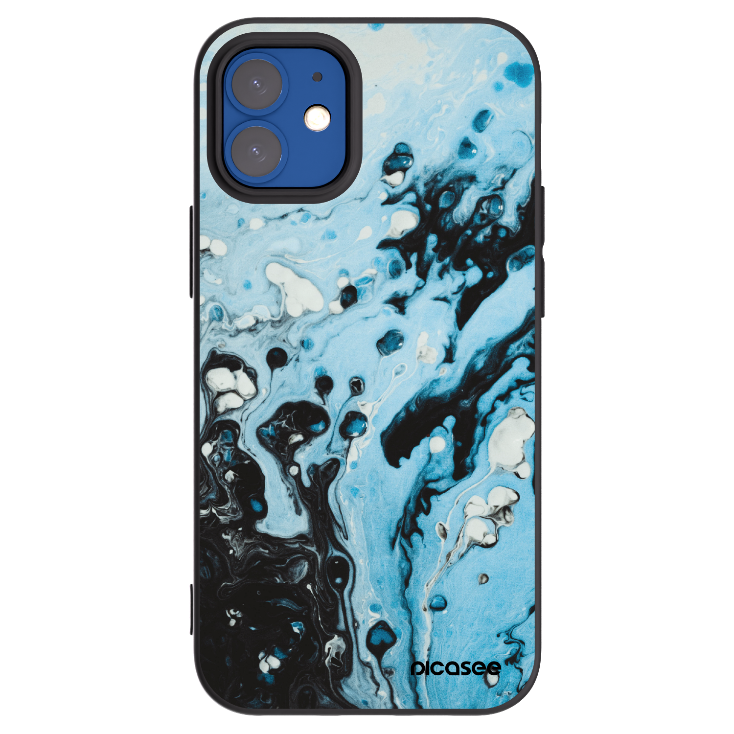 Picasee fekete szilikon tok az alábbi mobiltelefonokra Apple iPhone 12 mini - Organic blue