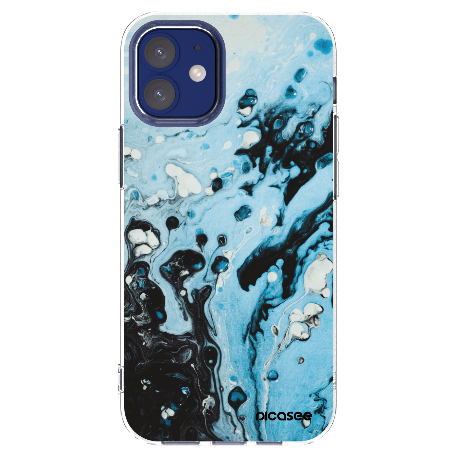 Picasee átlátszó szilikon tok az alábbi mobiltelefonokra Apple iPhone 12 mini - Organic blue