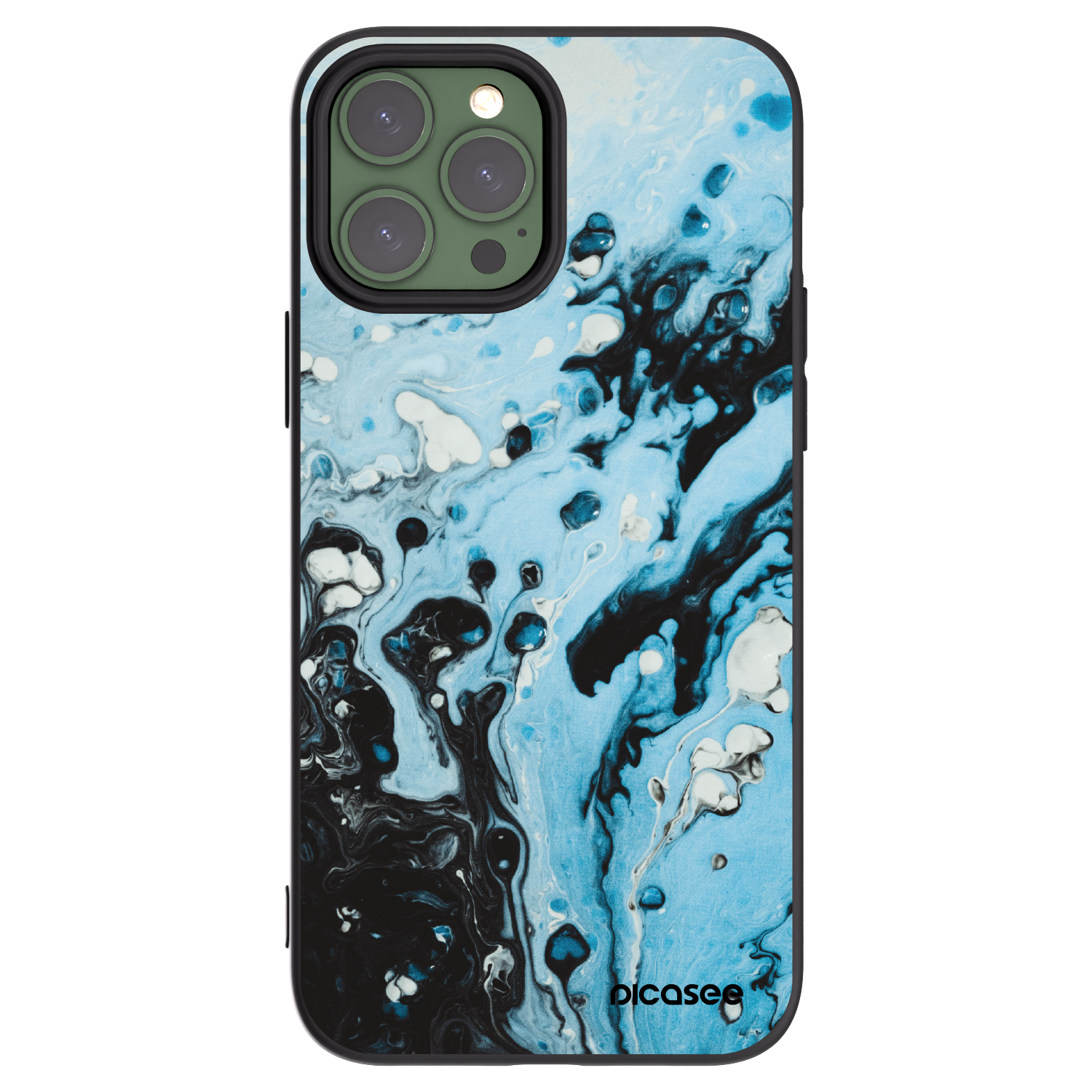 Picasee fekete szilikon tok az alábbi mobiltelefonokra Apple iPhone 13 Pro Max - Organic blue