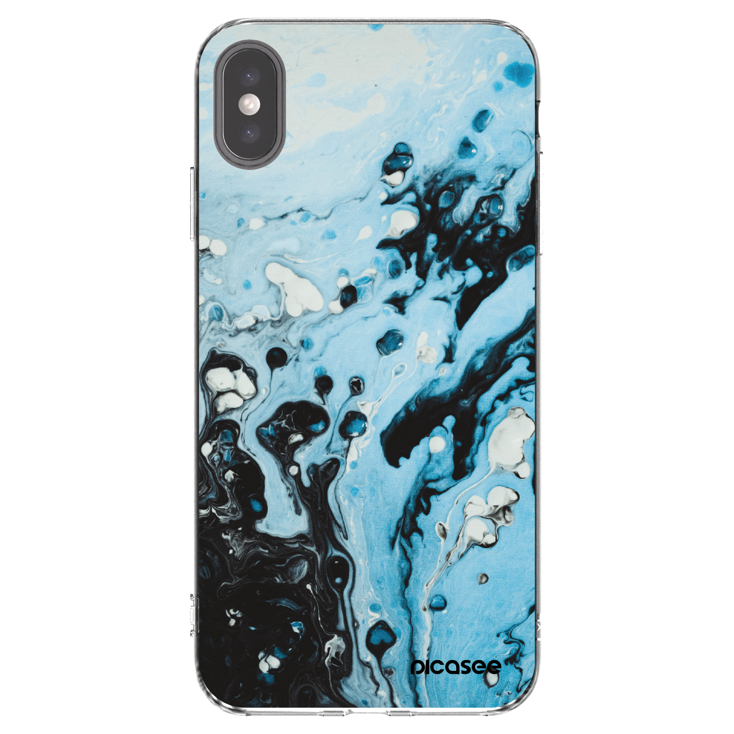 Picasee átlátszó szilikon tok az alábbi mobiltelefonokra Apple iPhone XS Max - Organic blue