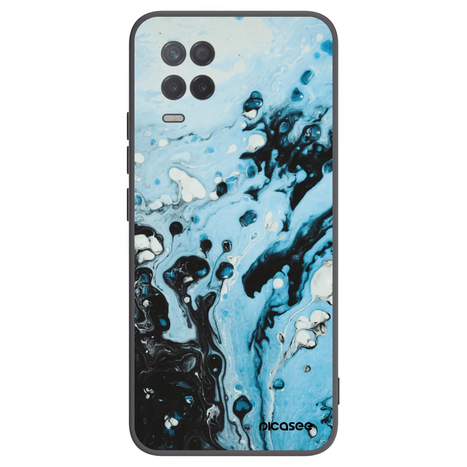 Picasee fekete szilikon tok az alábbi mobiltelefonokra Realme 8 5G - Organic blue